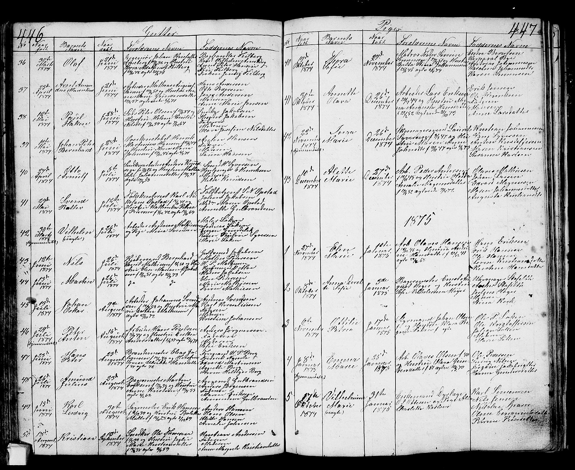 Fredrikstad prestekontor Kirkebøker, AV/SAO-A-11082/G/Ga/L0001: Parish register (copy) no. 1, 1824-1879, p. 446-447