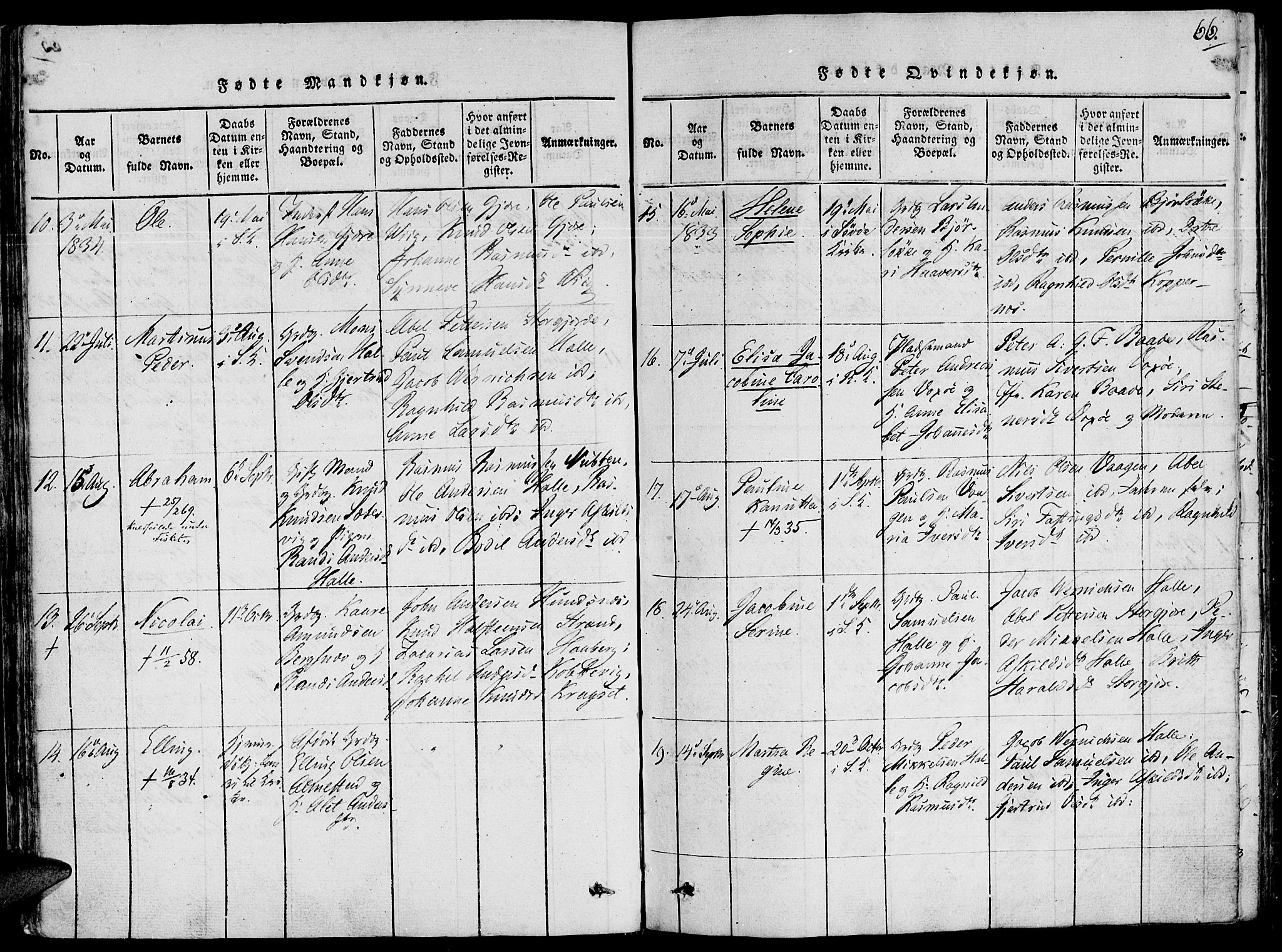 Ministerialprotokoller, klokkerbøker og fødselsregistre - Møre og Romsdal, AV/SAT-A-1454/503/L0033: Parish register (official) no. 503A01, 1816-1841, p. 66