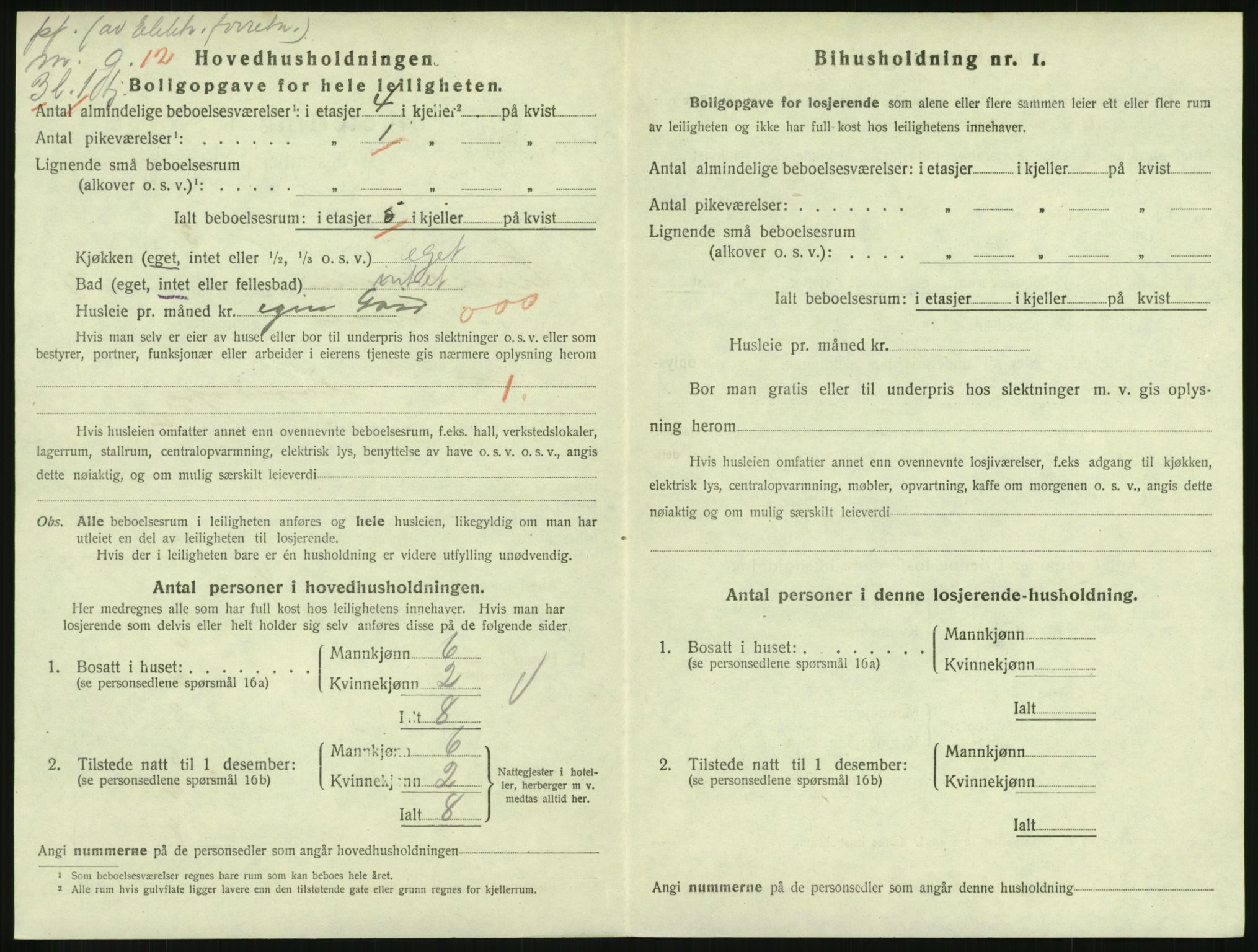 SAH, 1920 census for Lillehammer, 1920, p. 2737