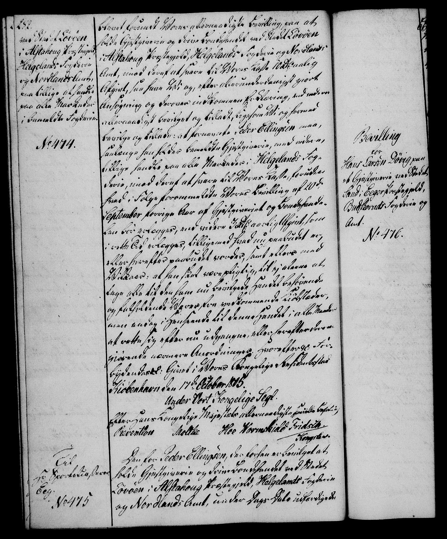 Rentekammeret, Kammerkanselliet, AV/RA-EA-3111/G/Gg/Gga/L0018: Norsk ekspedisjonsprotokoll med register (merket RK 53.18), 1804-1806, p. 282