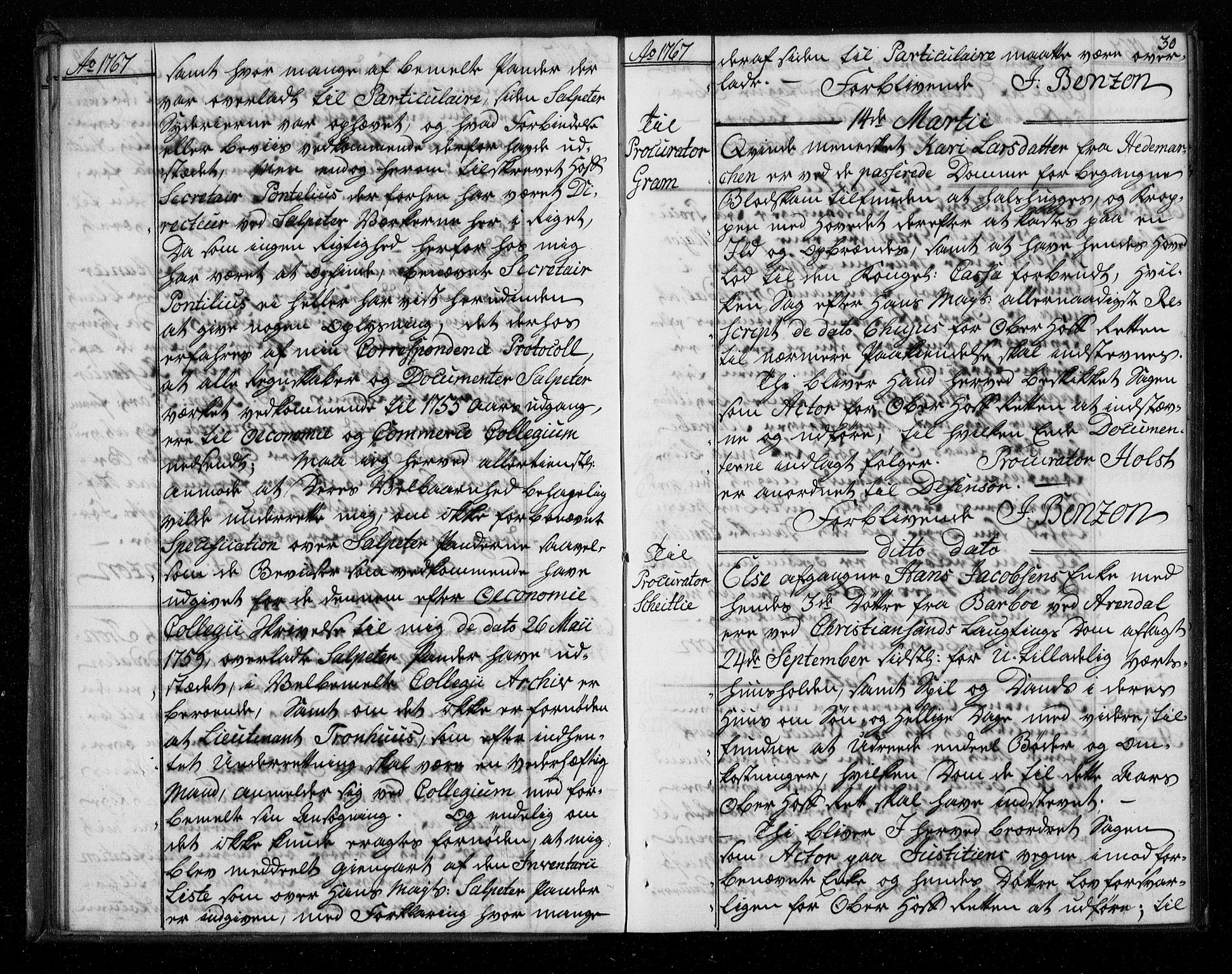 Stattholderembetet 1572-1771, AV/RA-EA-2870/Bf/L0006: Stattholderprotokoll (allmenn kopibok), 1767-1768, p. 29b-30a