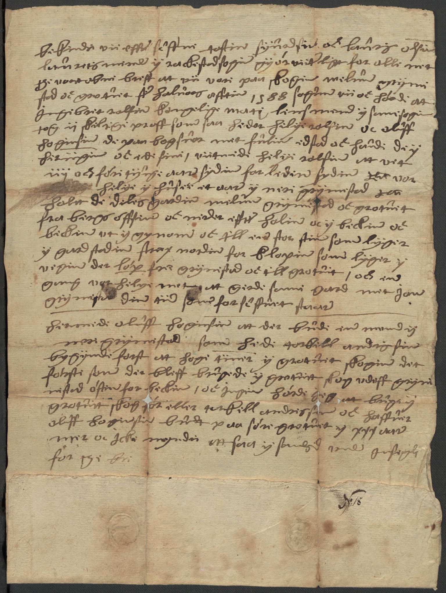 Riksarkivets diplomsamling, AV/RA-EA-5965/F02/L0089: Dokumenter, 1588, p. 30