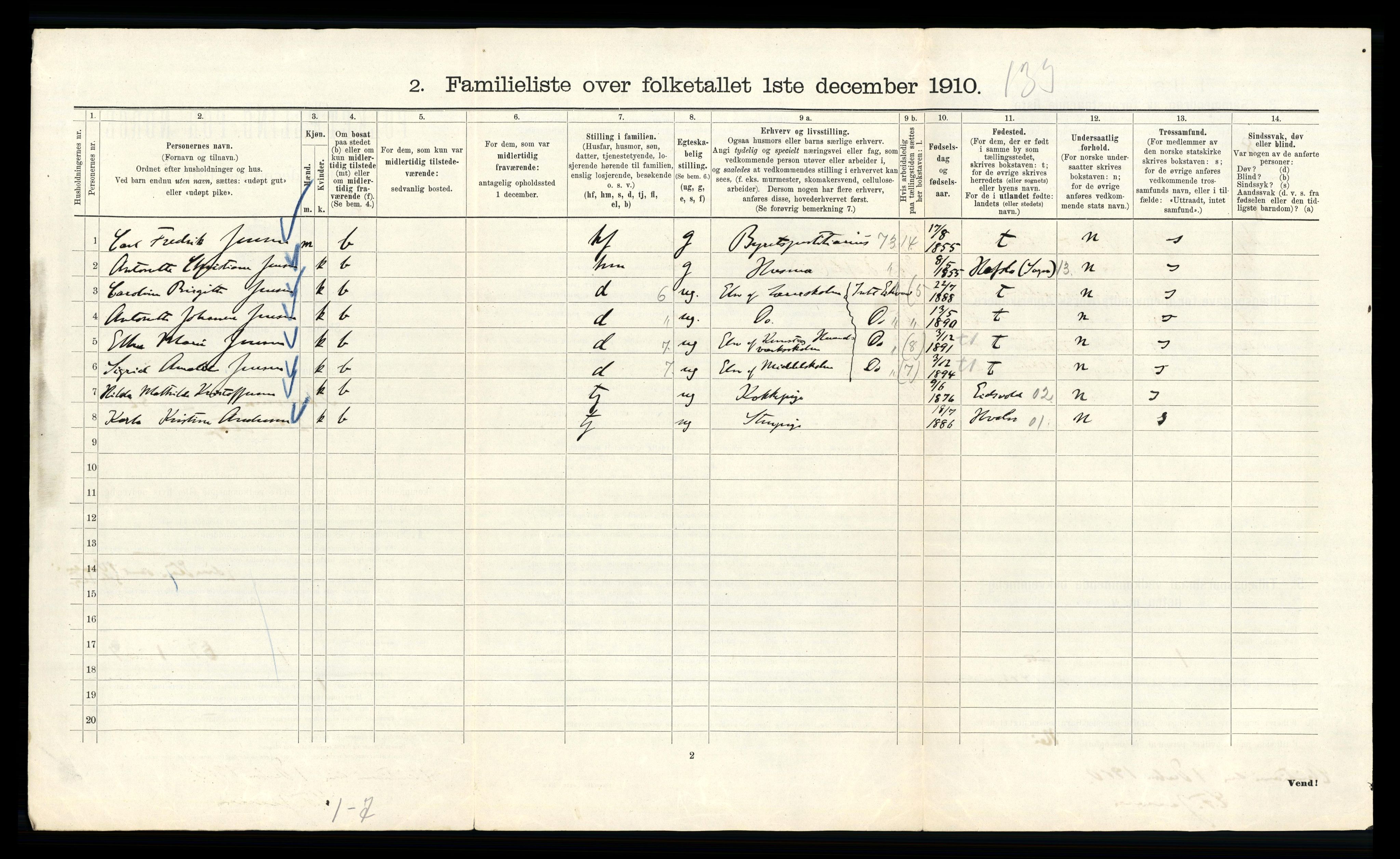 RA, 1910 census for Kristiania, 1910, p. 92474