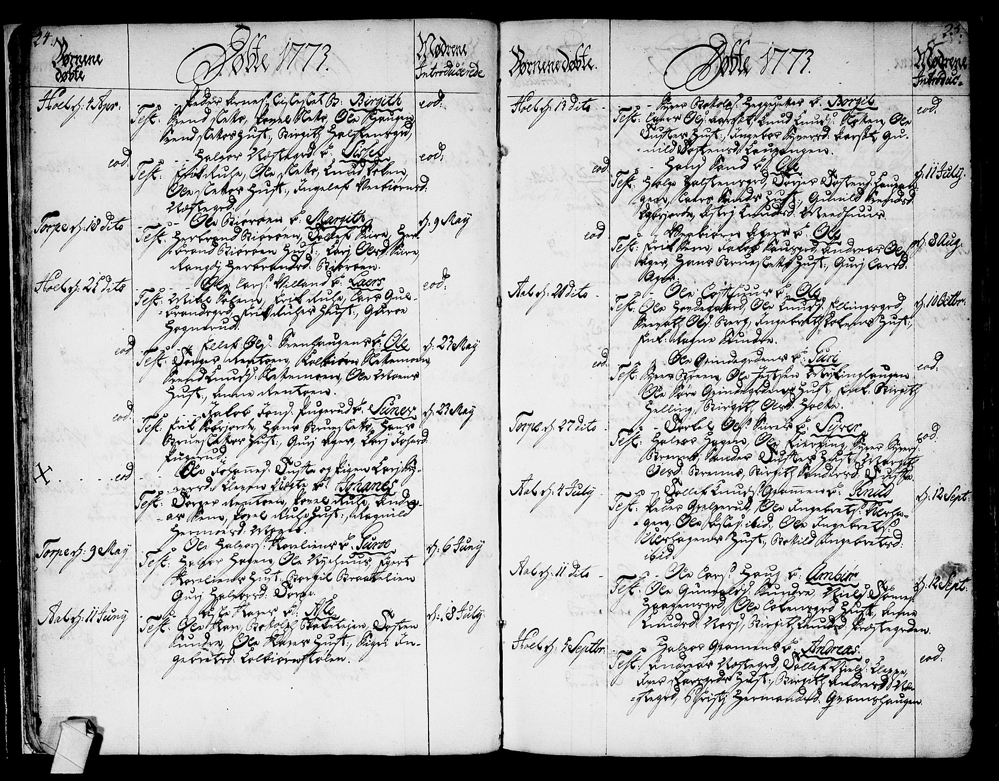 Ål kirkebøker, SAKO/A-249/F/Fa/L0002: Parish register (official) no. I 2, 1771-1806, p. 24-25