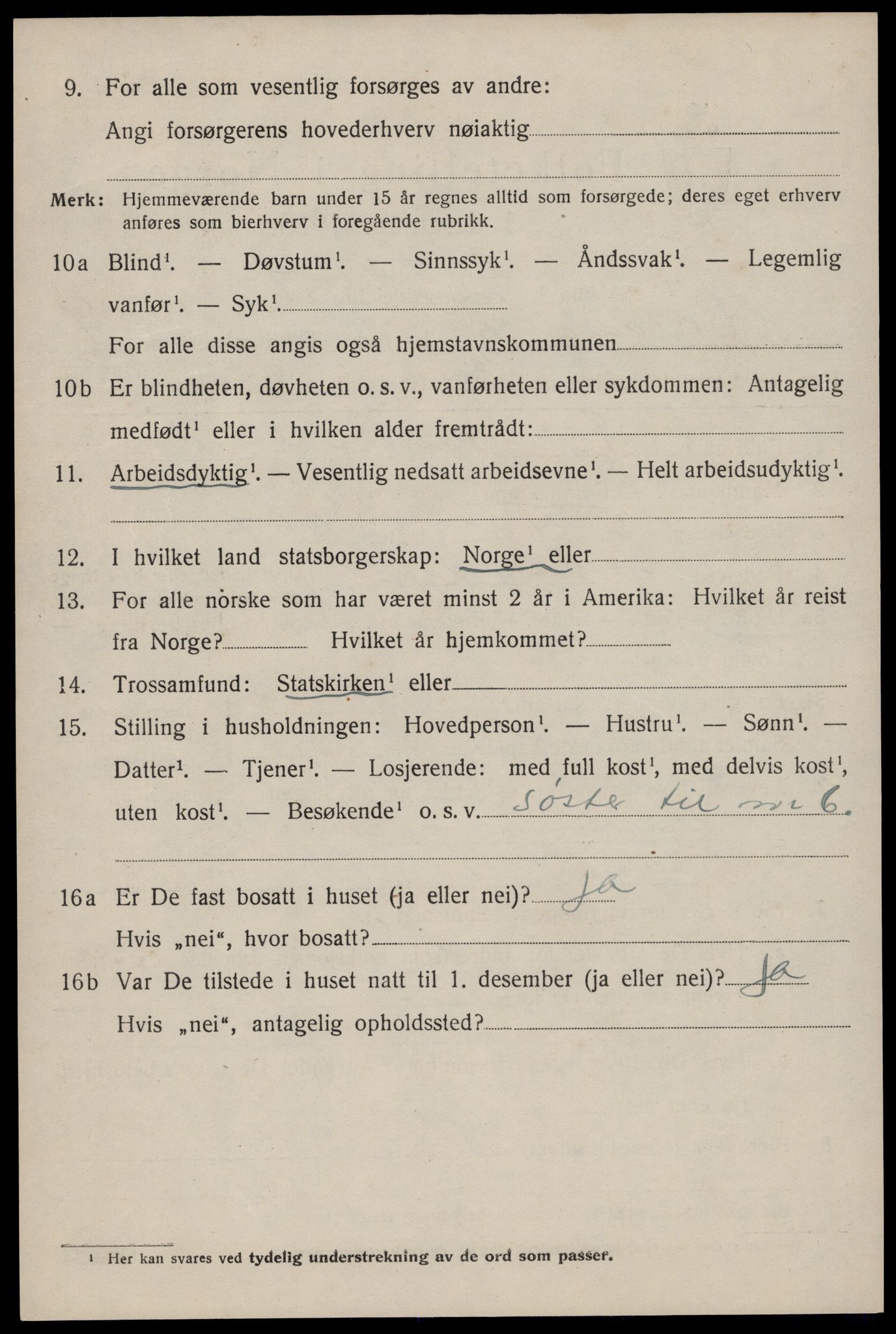 SAST, 1920 census for Høyland, 1920, p. 5009