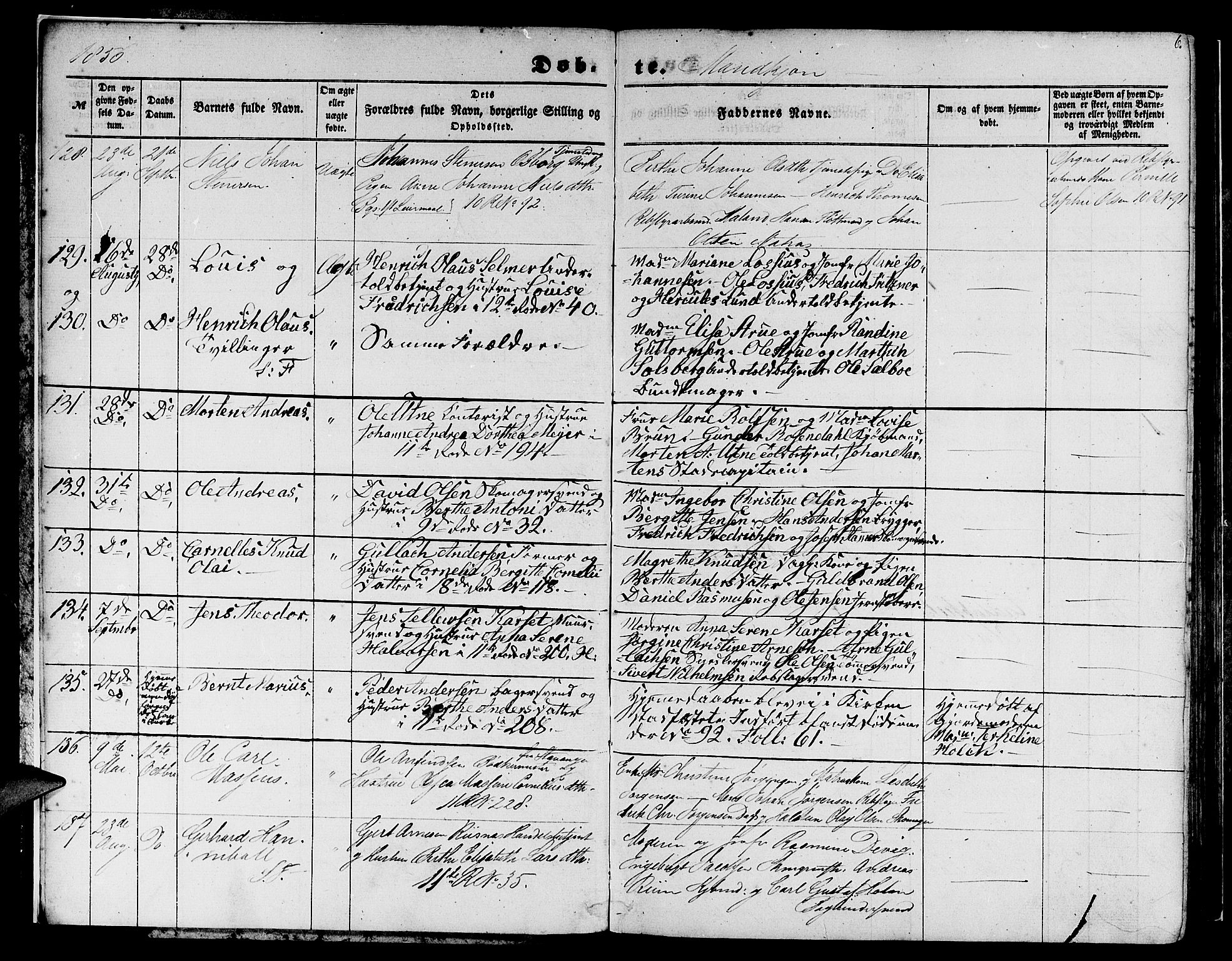 Domkirken sokneprestembete, AV/SAB-A-74801/H/Hab/L0011: Parish register (copy) no. B 4, 1856-1862, p. 6