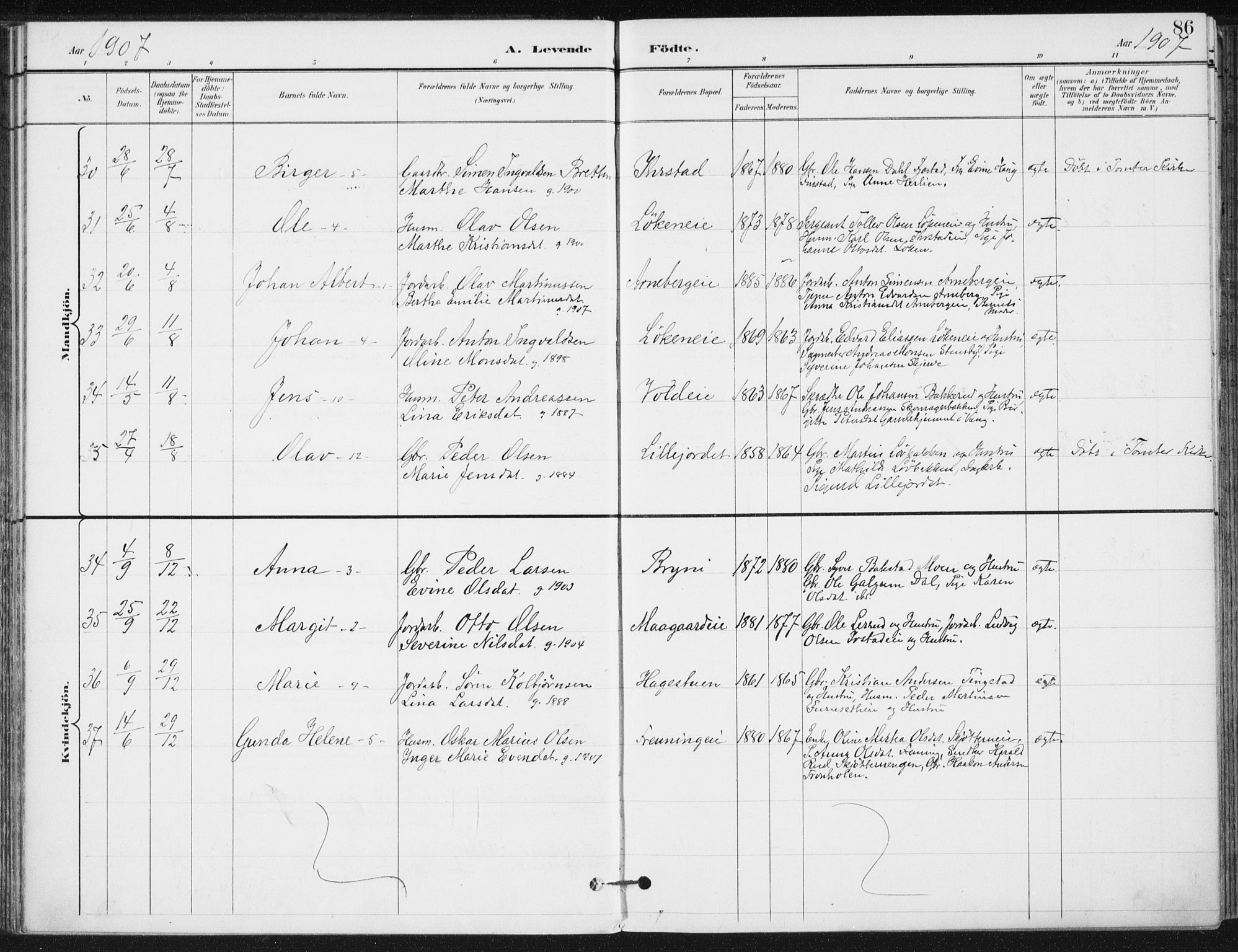 Romedal prestekontor, AV/SAH-PREST-004/K/L0011: Parish register (official) no. 11, 1896-1912, p. 86