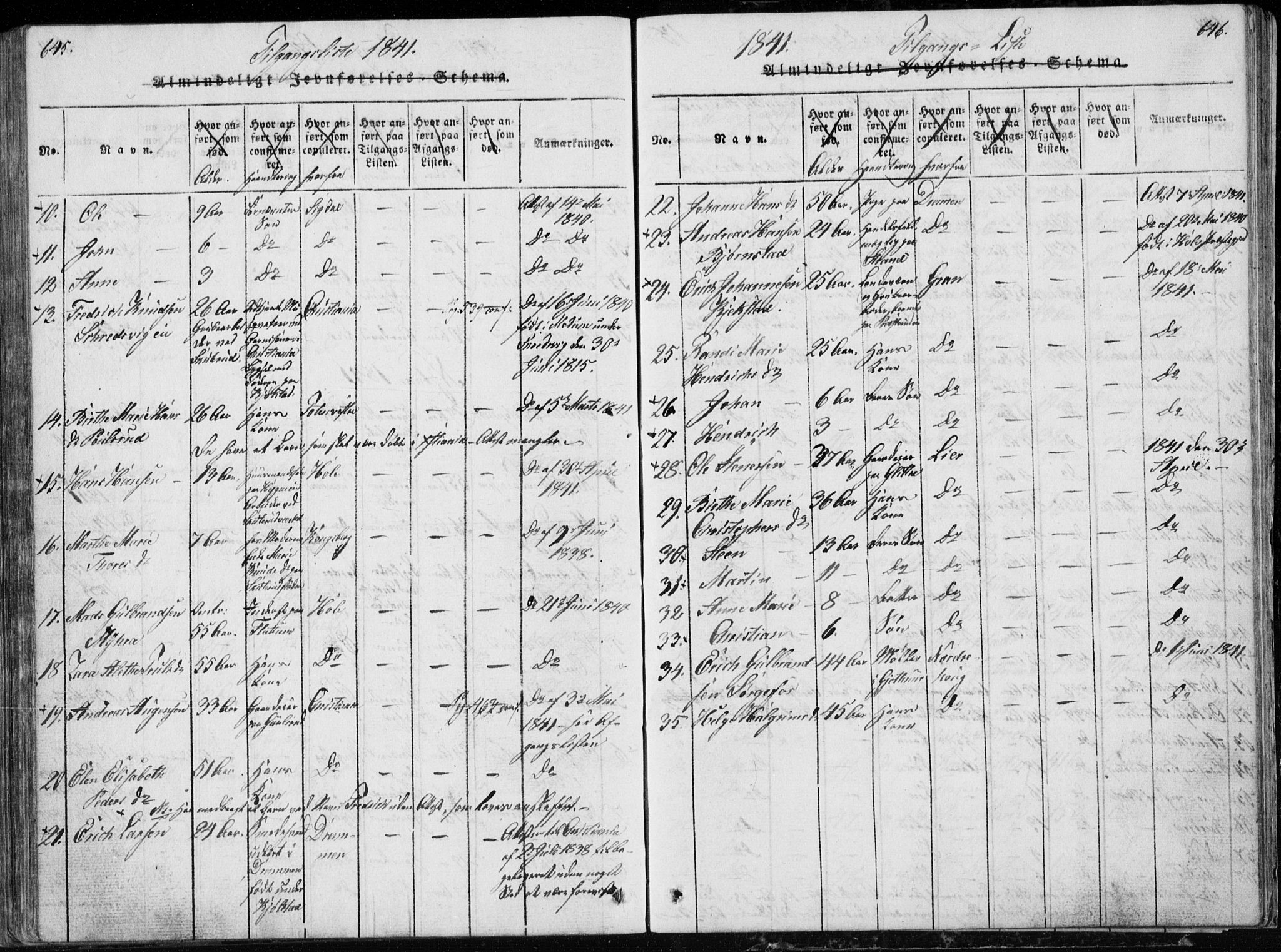 Modum kirkebøker, AV/SAKO-A-234/G/Ga/L0002: Parish register (copy) no. I 2, 1824-1832, p. 645-646