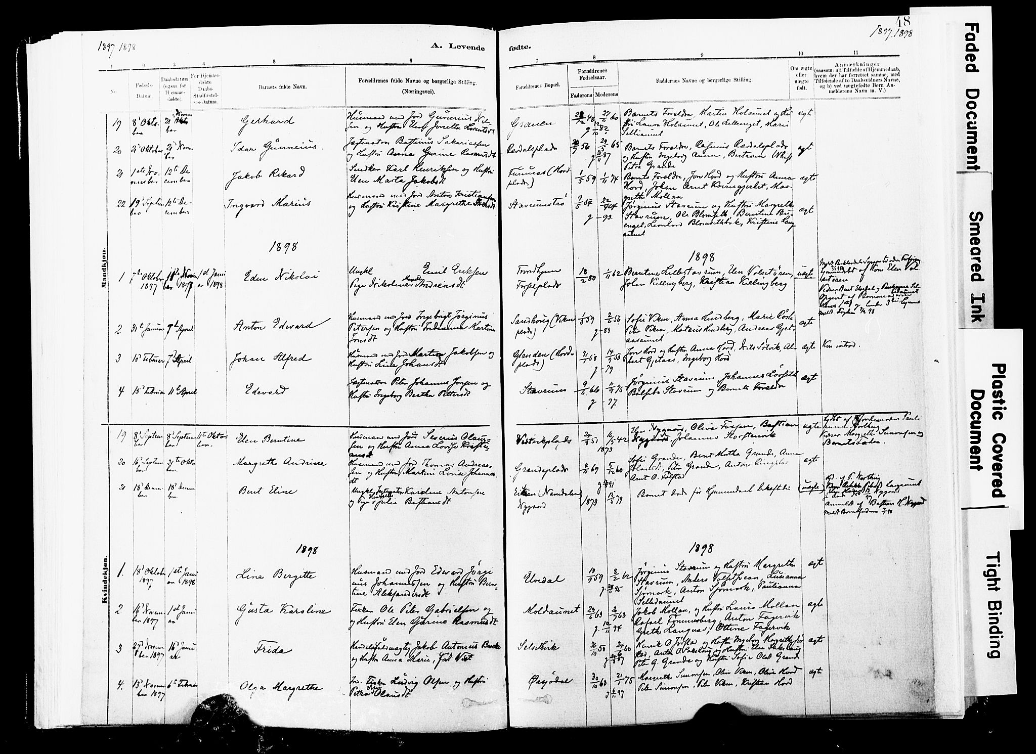 Ministerialprotokoller, klokkerbøker og fødselsregistre - Nord-Trøndelag, AV/SAT-A-1458/744/L0420: Parish register (official) no. 744A04, 1882-1904, p. 48