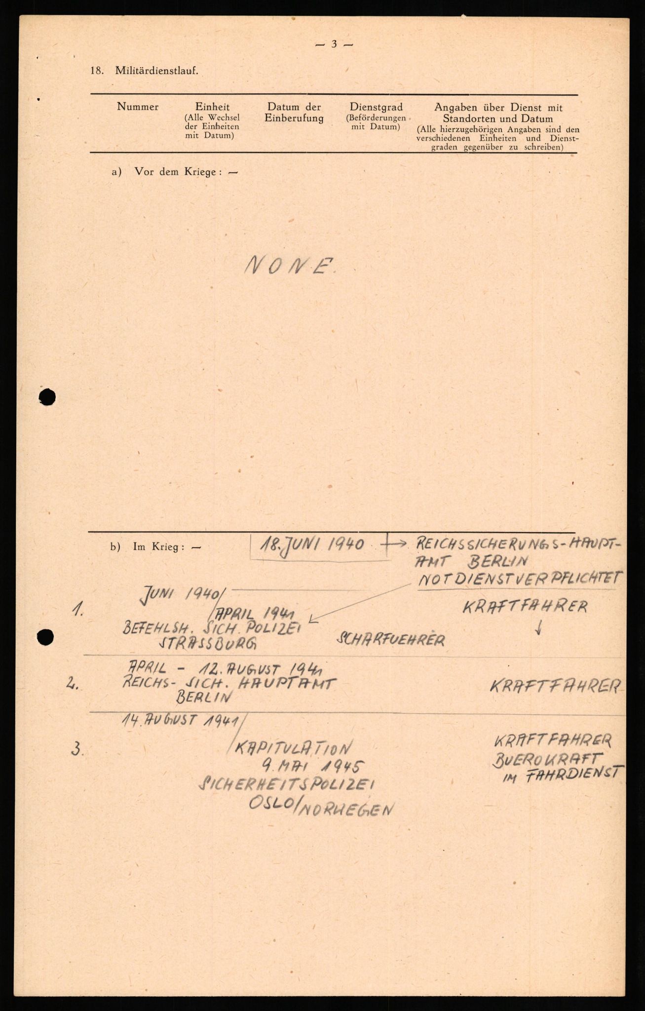 Forsvaret, Forsvarets overkommando II, AV/RA-RAFA-3915/D/Db/L0021: CI Questionaires. Tyske okkupasjonsstyrker i Norge. Tyskere., 1945-1946, p. 389