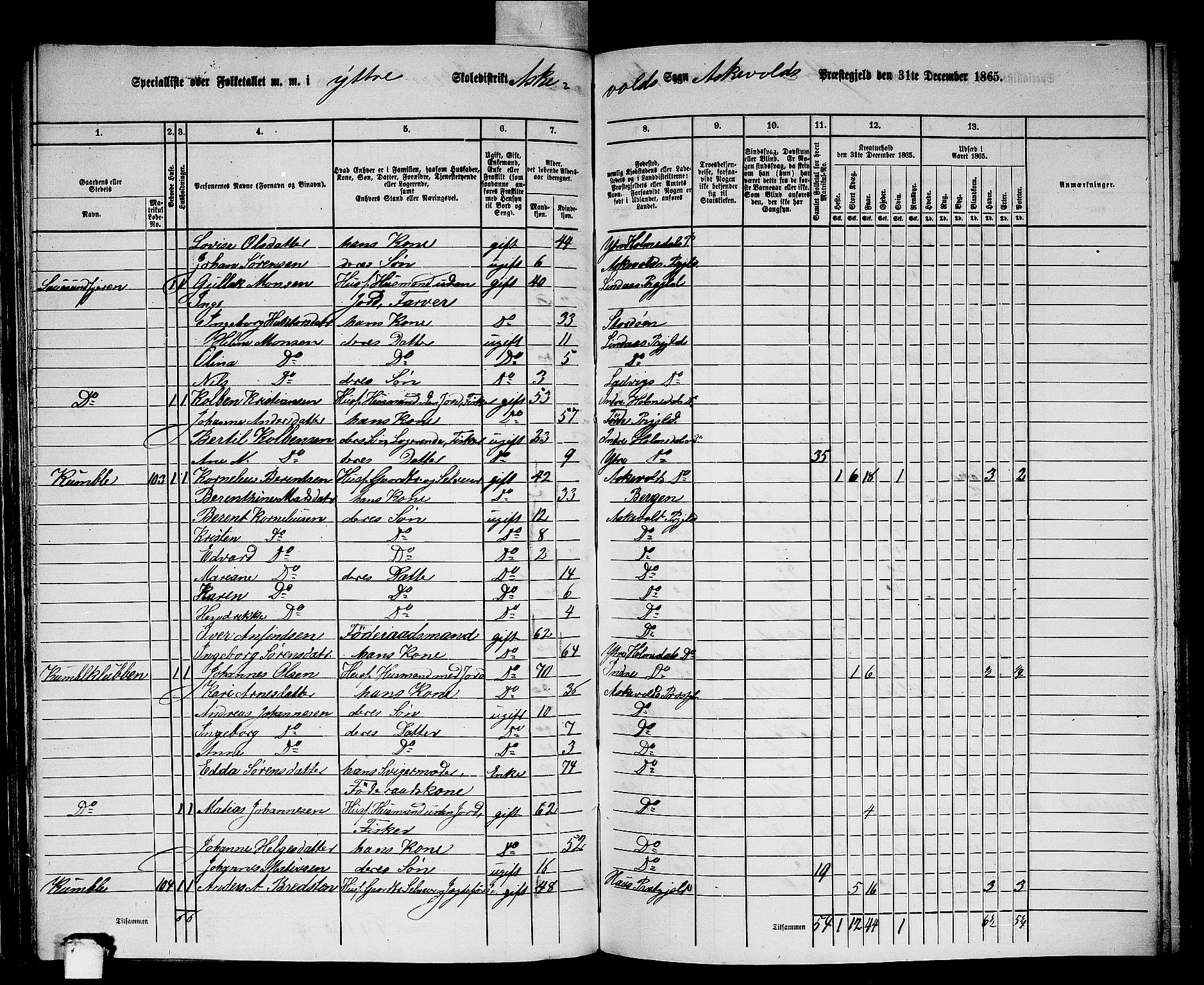 RA, 1865 census for Askvoll, 1865, p. 79