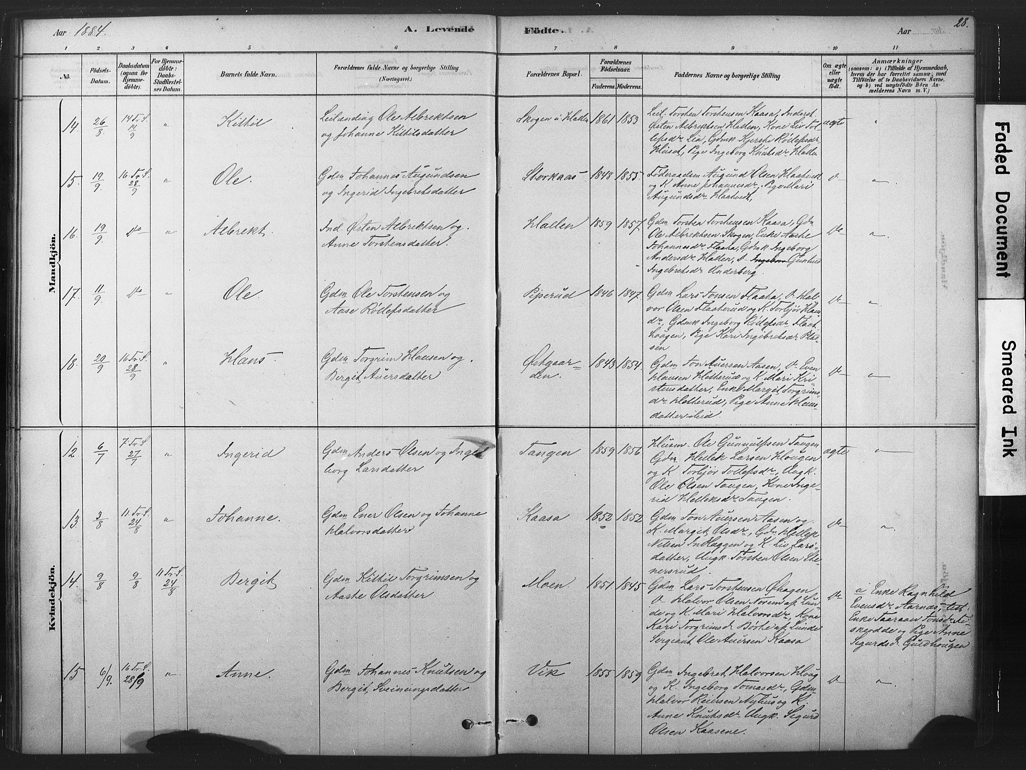 Sauherad kirkebøker, SAKO/A-298/F/Fb/L0002: Parish register (official) no. II 2, 1878-1901, p. 28