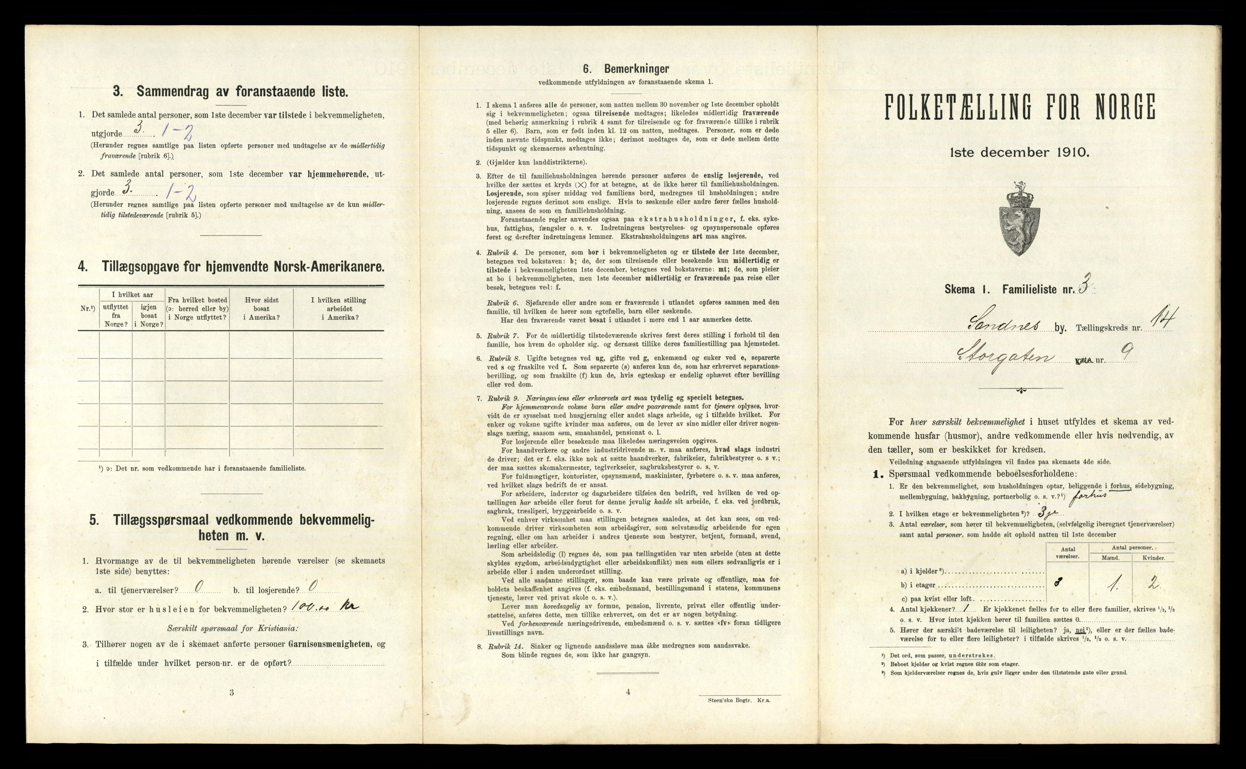 RA, 1910 census for Sandnes, 1910, p. 1458