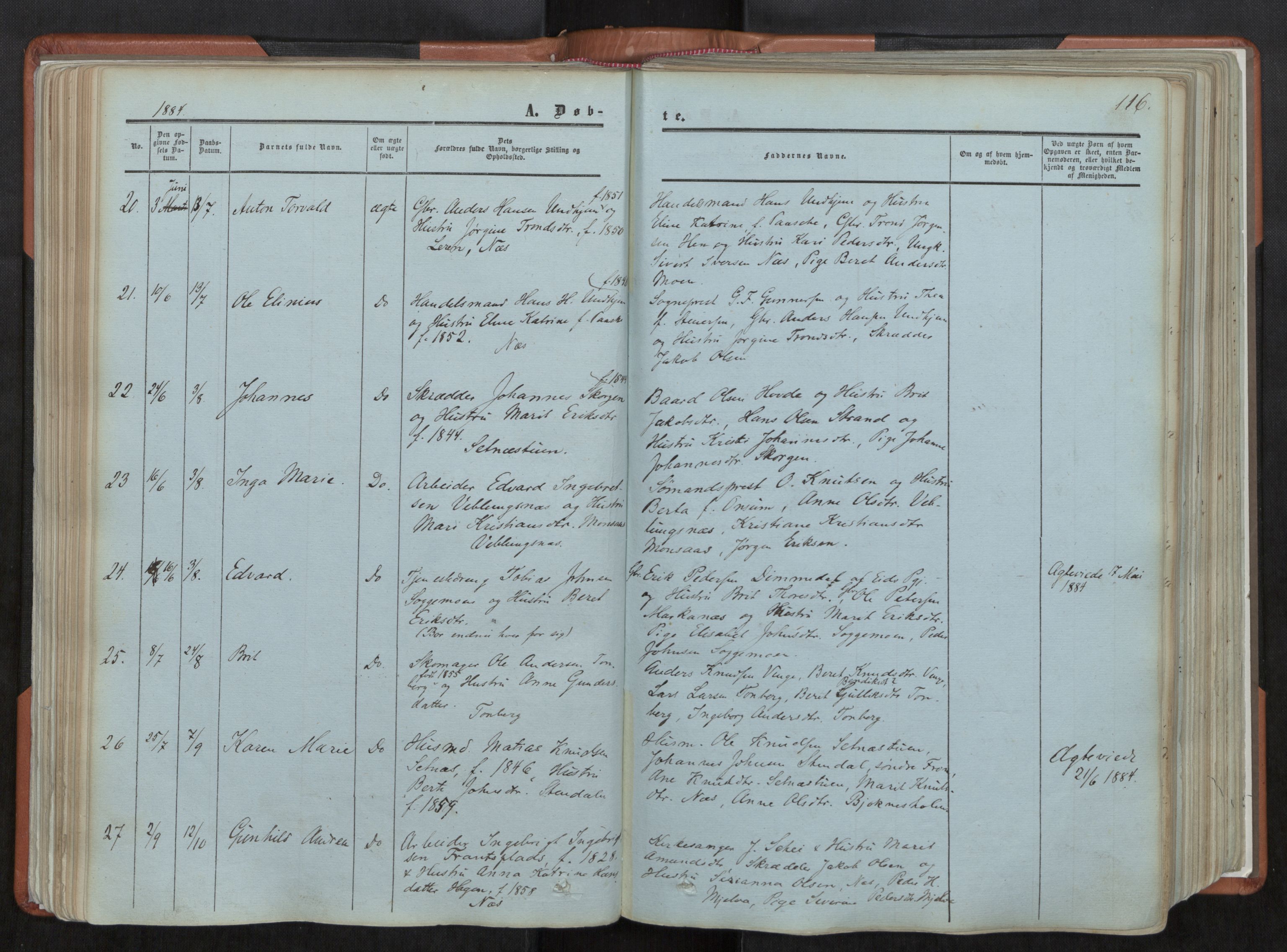 Ministerialprotokoller, klokkerbøker og fødselsregistre - Møre og Romsdal, AV/SAT-A-1454/544/L0572: Parish register (official) no. 544A05, 1854-1886, p. 116