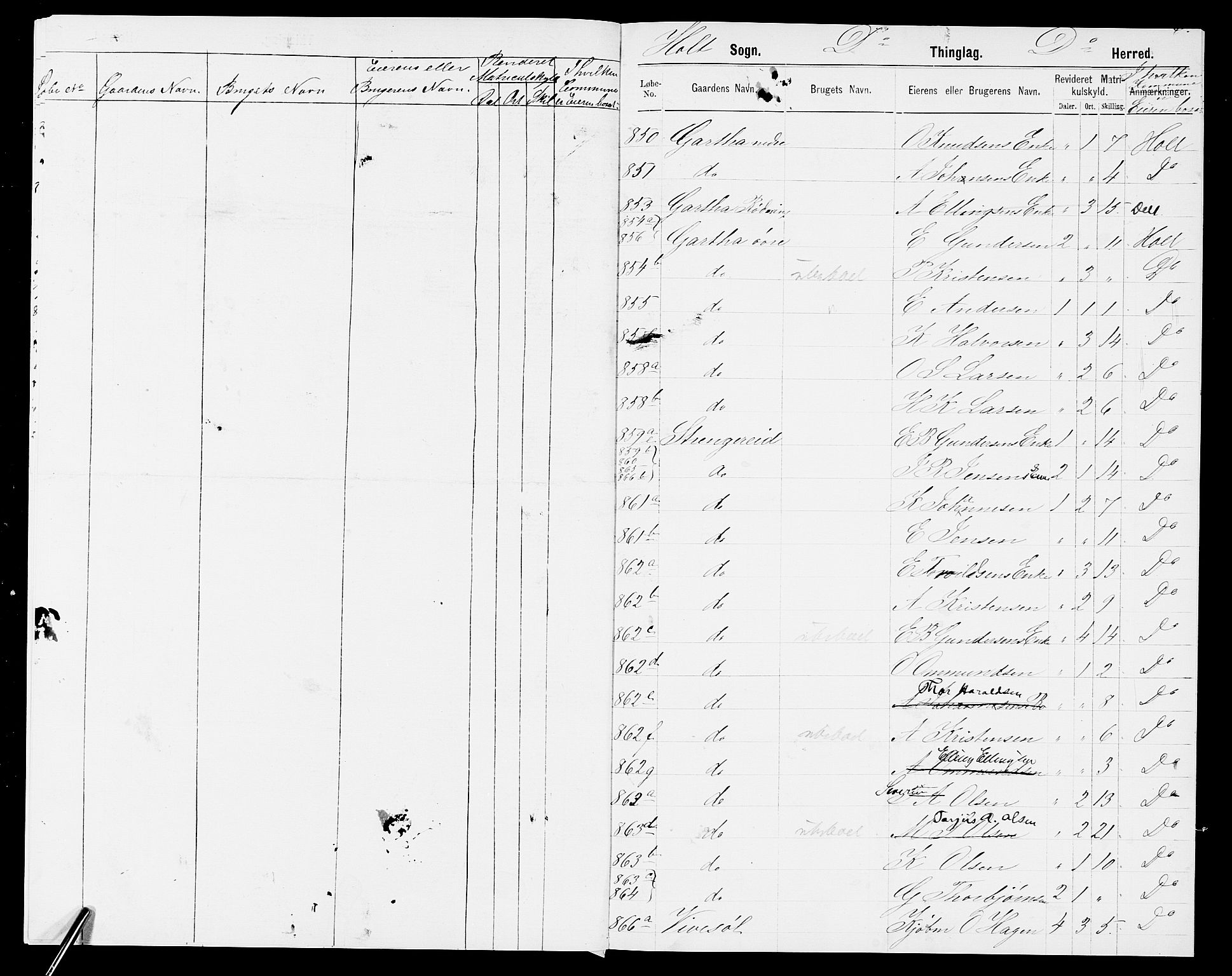 SAK, 1875 census for 0914L Holt/Holt, 1875, p. 9