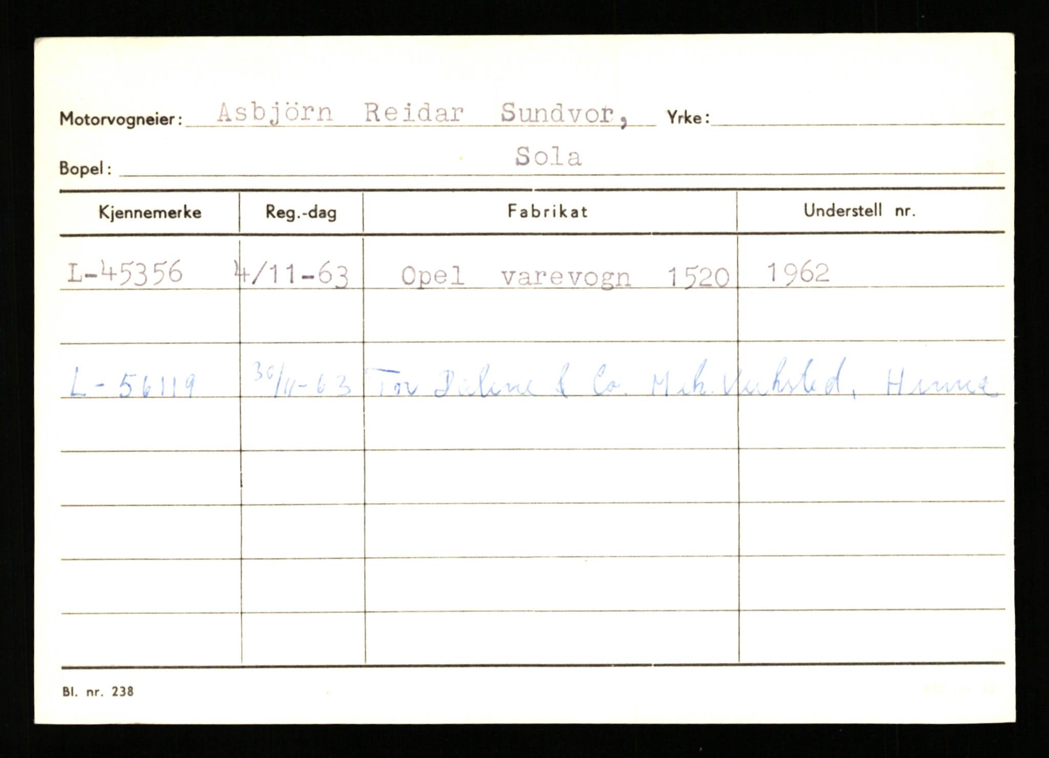 Stavanger trafikkstasjon, SAST/A-101942/0/G/L0006: Registreringsnummer: 34250 - 49007, 1930-1971, p. 2836