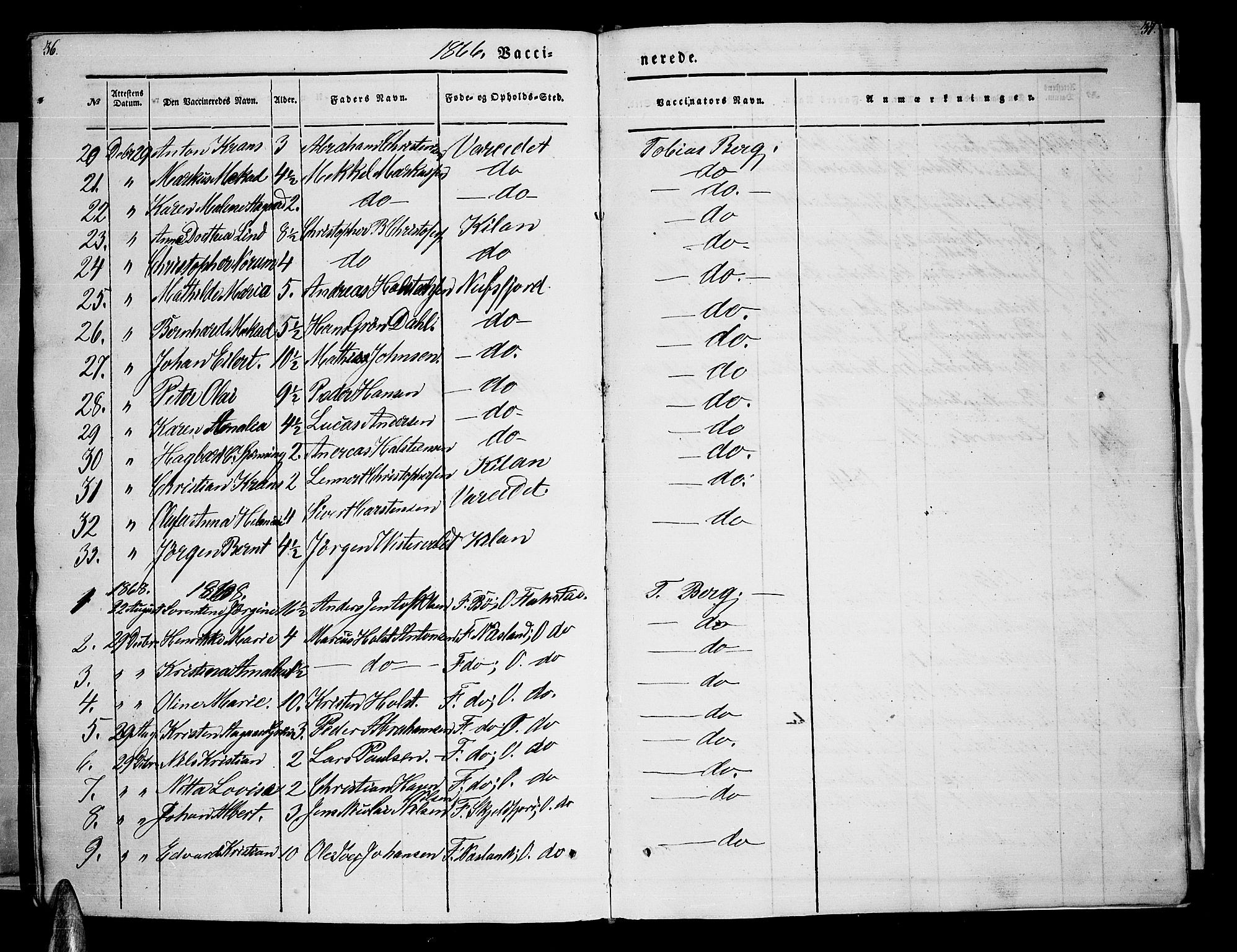 Ministerialprotokoller, klokkerbøker og fødselsregistre - Nordland, AV/SAT-A-1459/885/L1212: Parish register (copy) no. 885C01, 1847-1873, p. 36-37