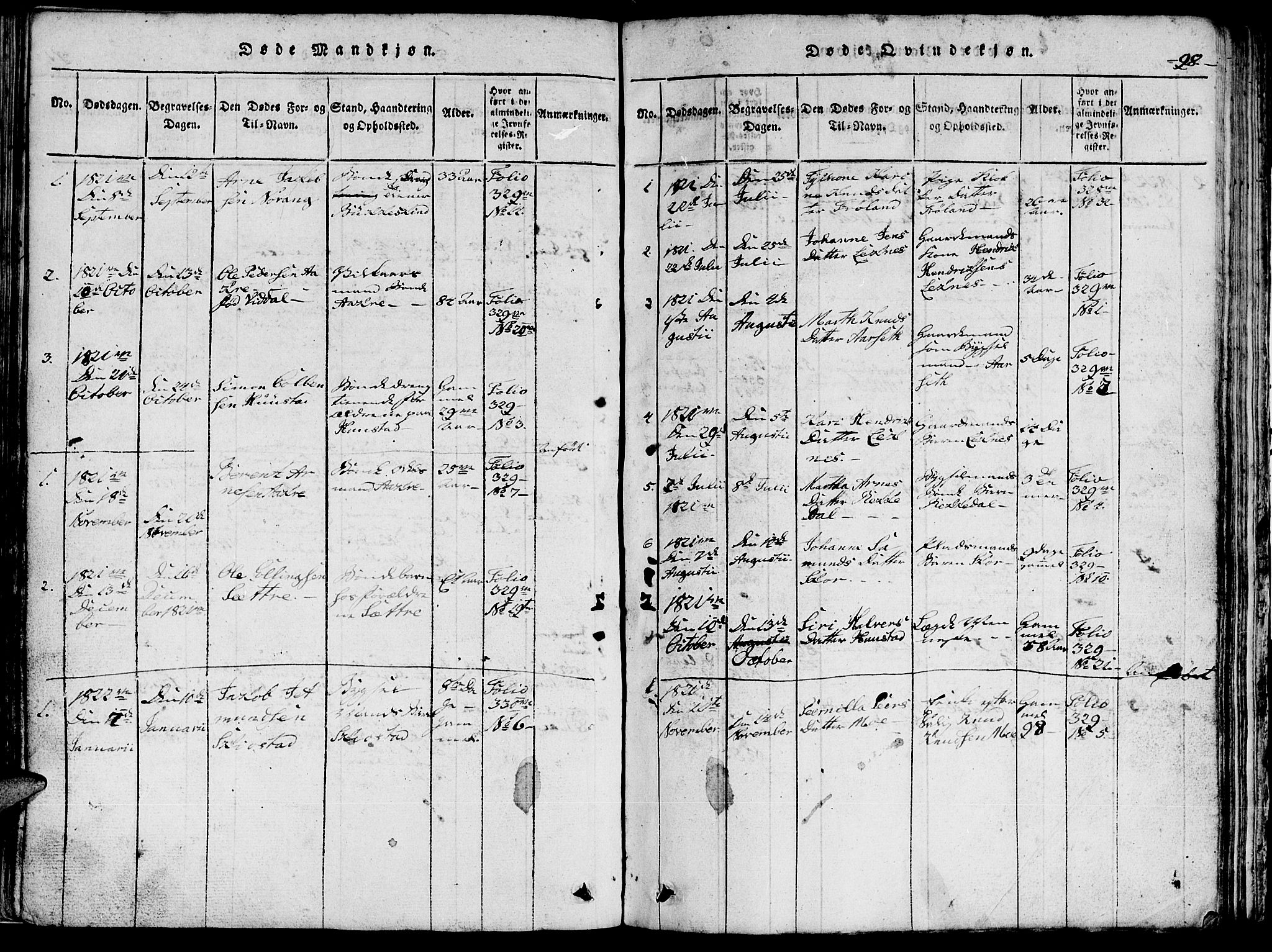 Ministerialprotokoller, klokkerbøker og fødselsregistre - Møre og Romsdal, AV/SAT-A-1454/515/L0207: Parish register (official) no. 515A03, 1819-1829, p. 98