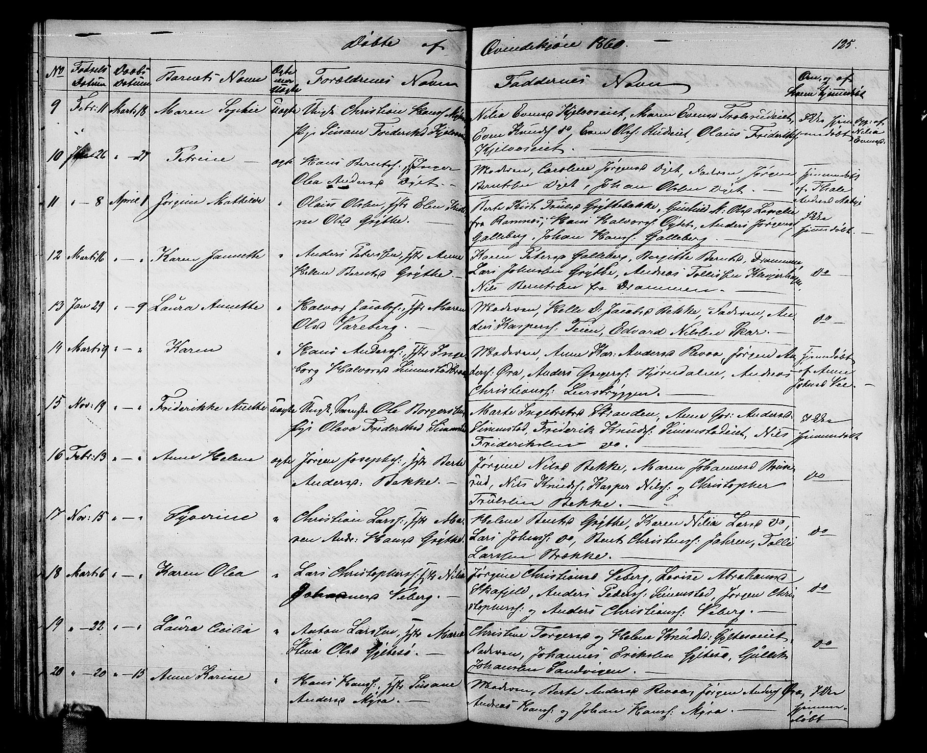 Sande Kirkebøker, AV/SAKO-A-53/G/Ga/L0002: Parish register (copy) no. 2, 1847-1863, p. 125