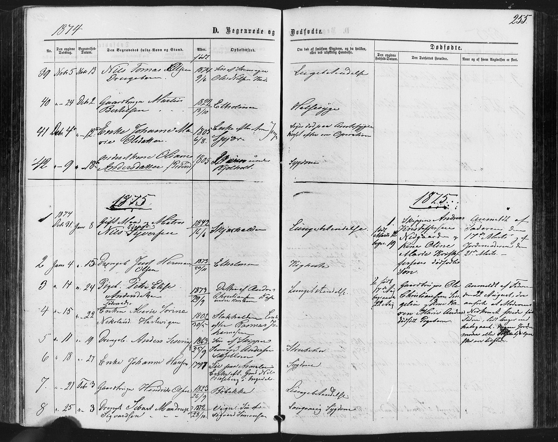 Hvaler prestekontor Kirkebøker, SAO/A-2001/F/Fa/L0007: Parish register (official) no. I 7, 1864-1878, p. 255