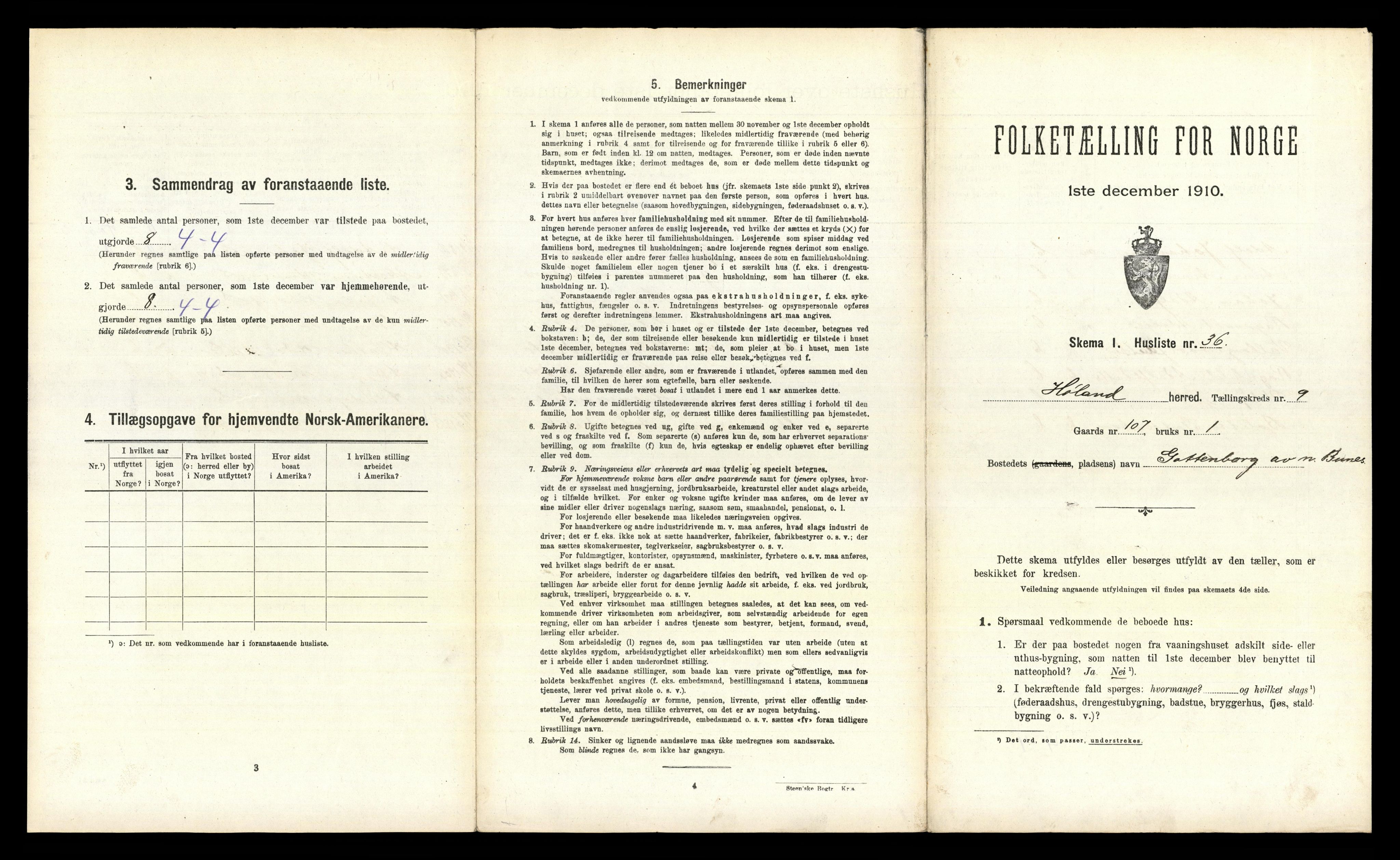 RA, 1910 census for Høland, 1910, p. 1447