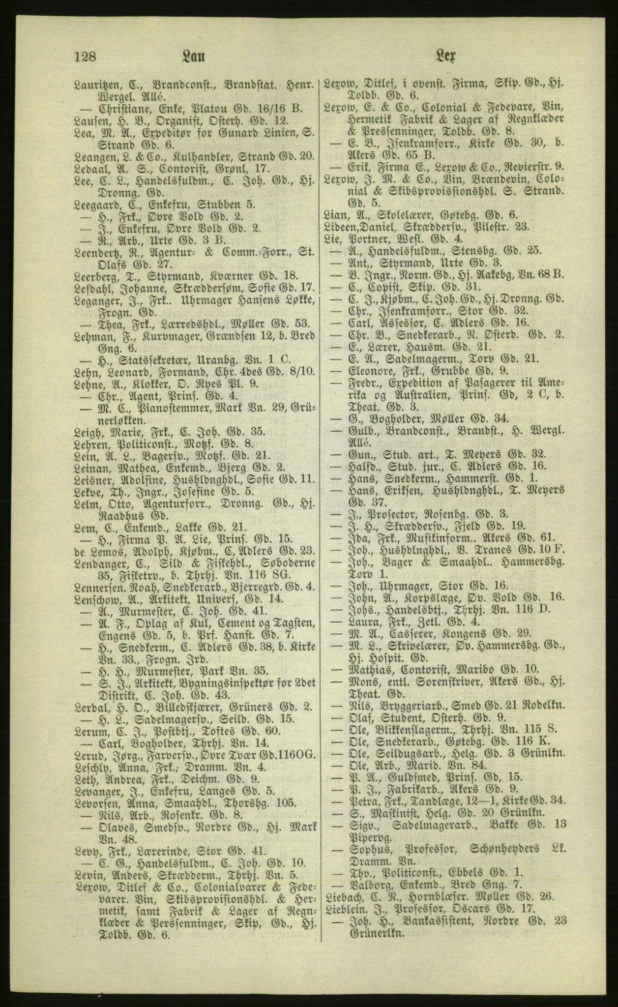 Kristiania/Oslo adressebok, PUBL/-, 1881, p. 128