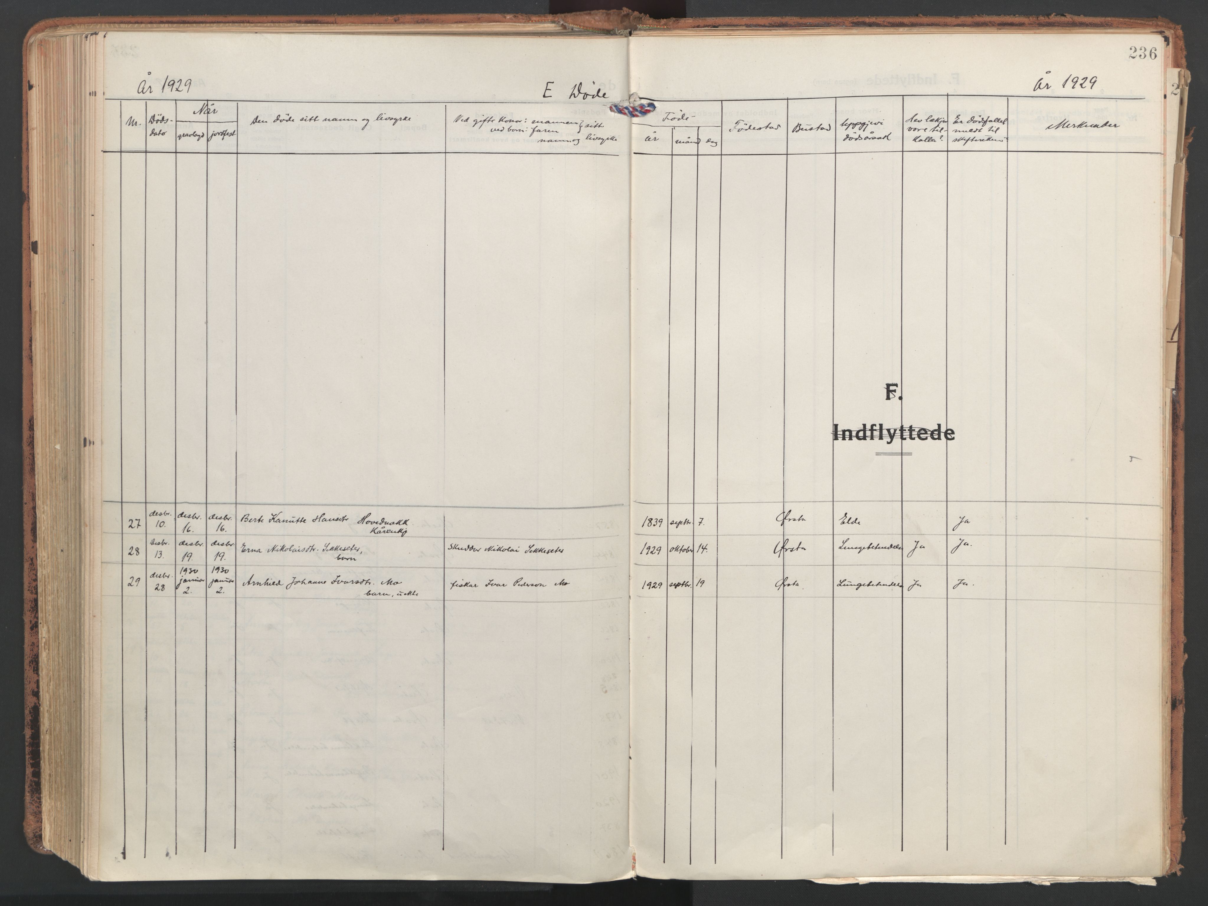 Ministerialprotokoller, klokkerbøker og fødselsregistre - Møre og Romsdal, SAT/A-1454/513/L0180: Parish register (official) no. 513A07, 1919-1929, p. 236