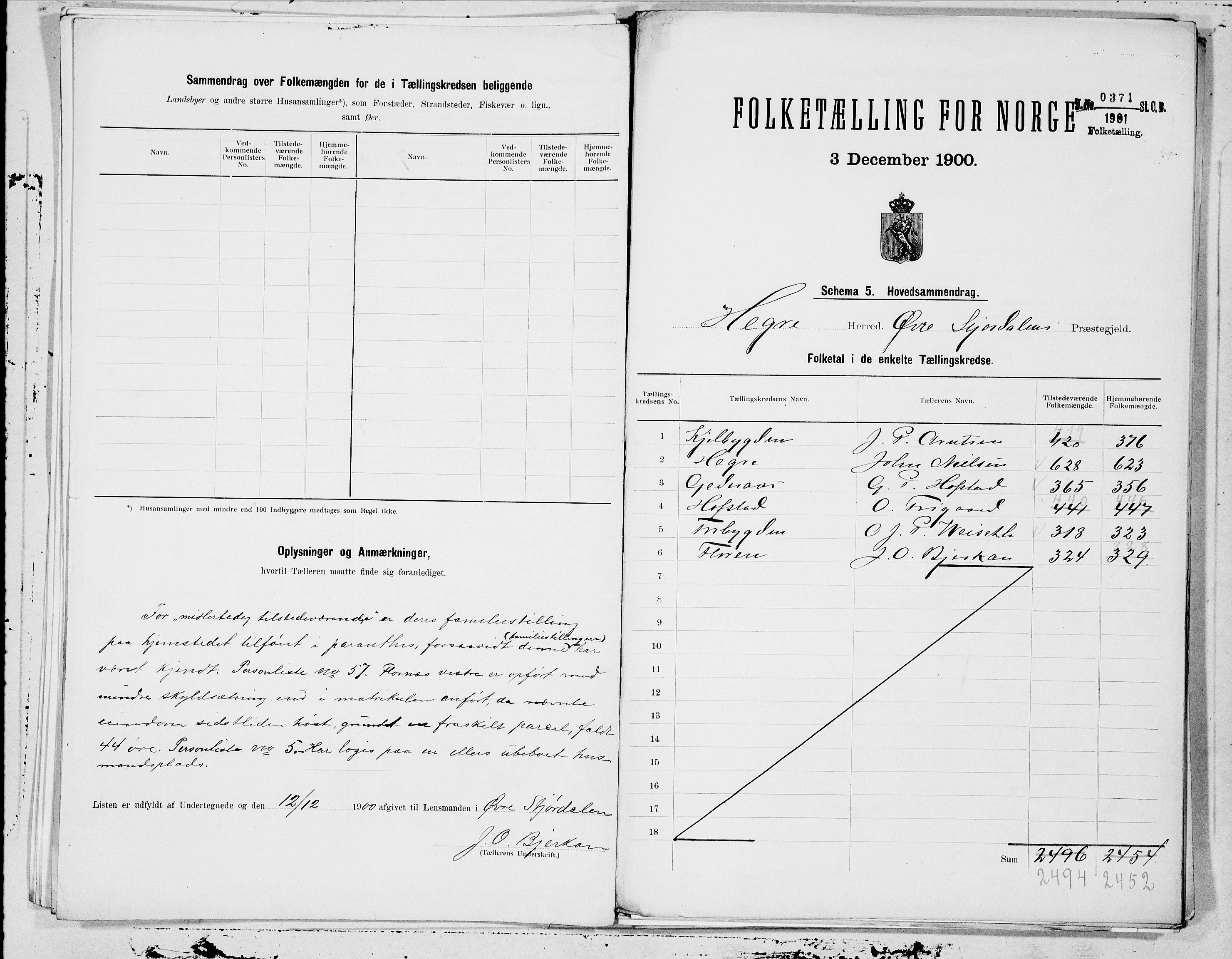 SAT, 1900 census for Hegra, 1900, p. 16