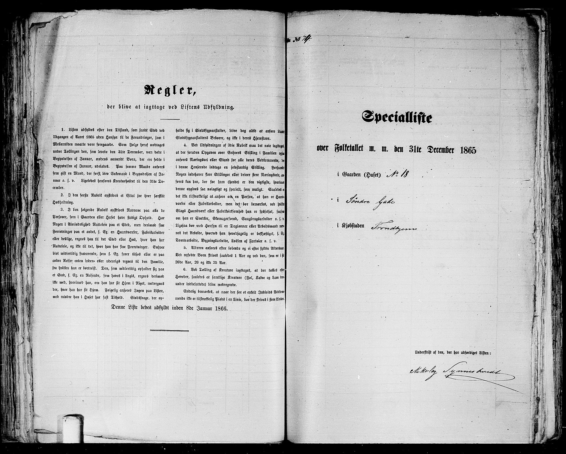 RA, 1865 census for Trondheim, 1865, p. 182