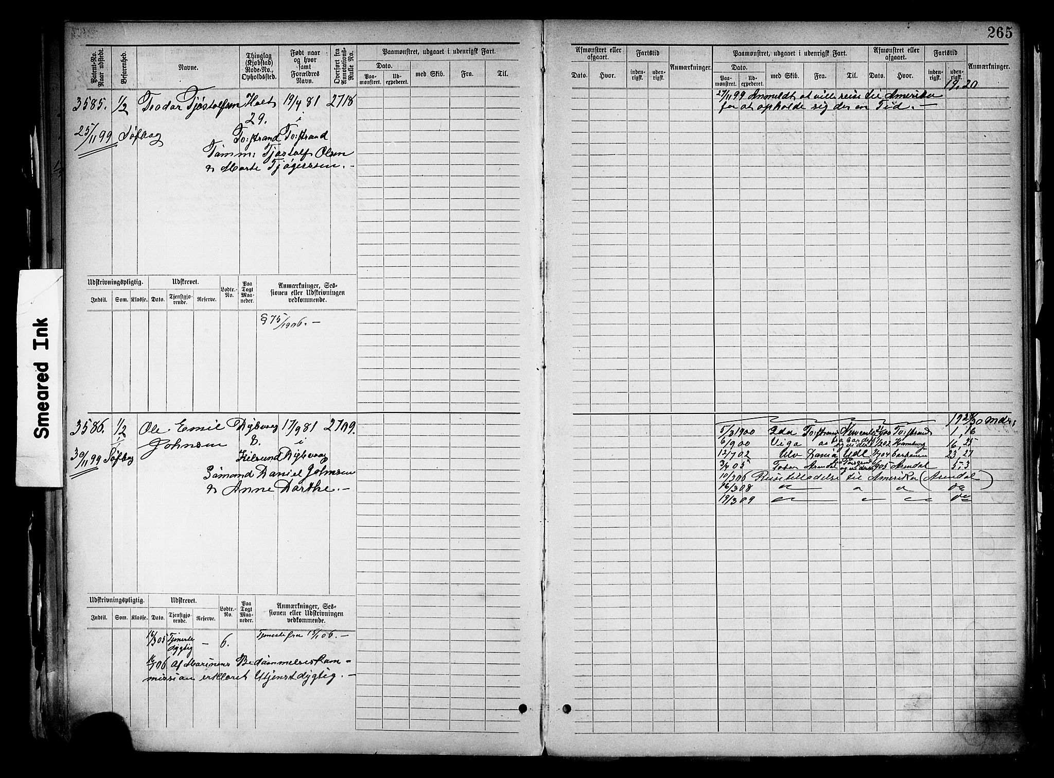 Tvedestrand mønstringskrets, AV/SAK-2031-0011/F/Fb/L0019: Hovedrulle nr 3057-3818, U-35, 1892-1906, p. 273