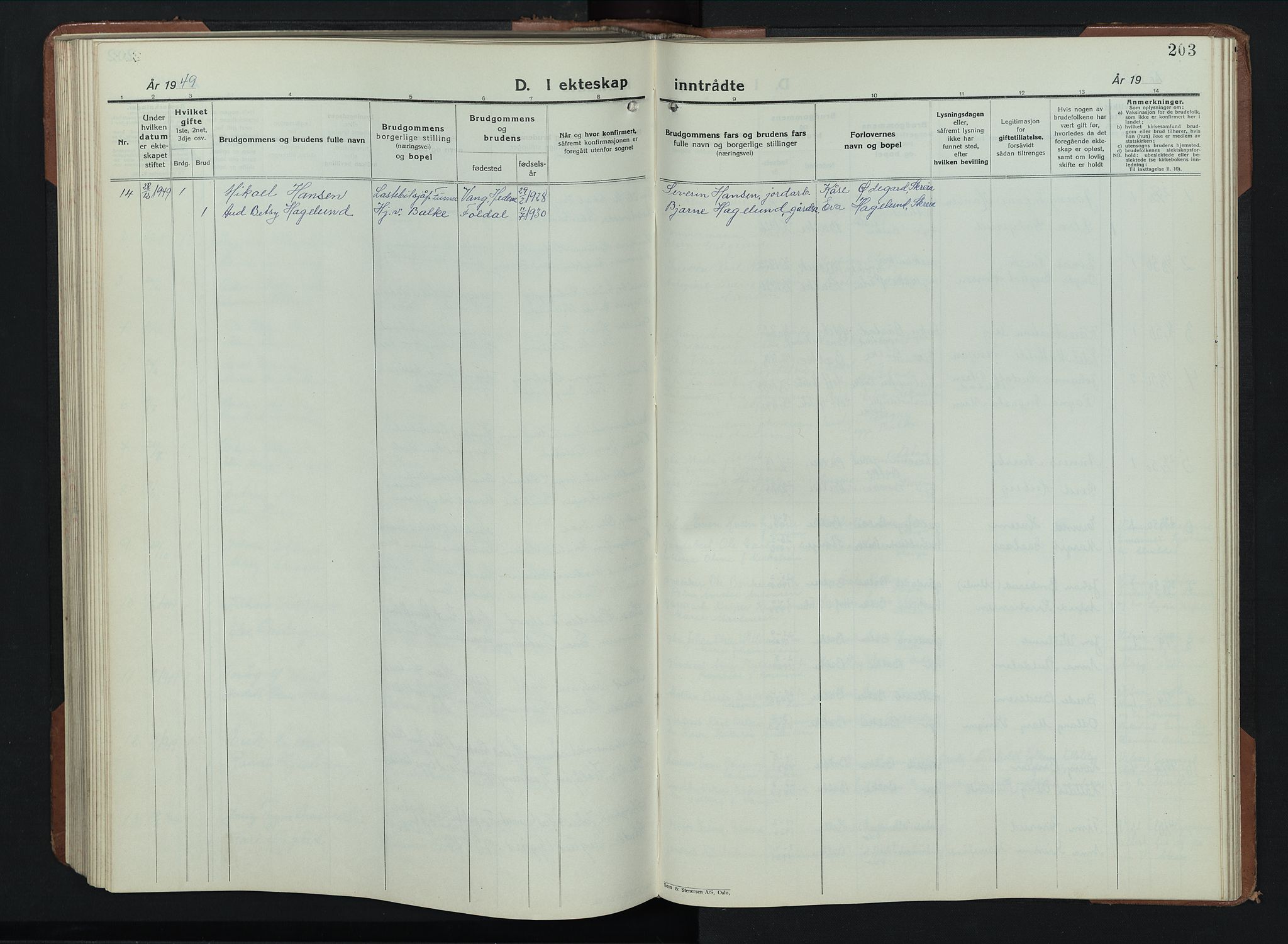 Balke prestekontor, AV/SAH-PREST-106/H/Ha/Hab/L0002: Parish register (copy) no. 2, 1929-1951, p. 203