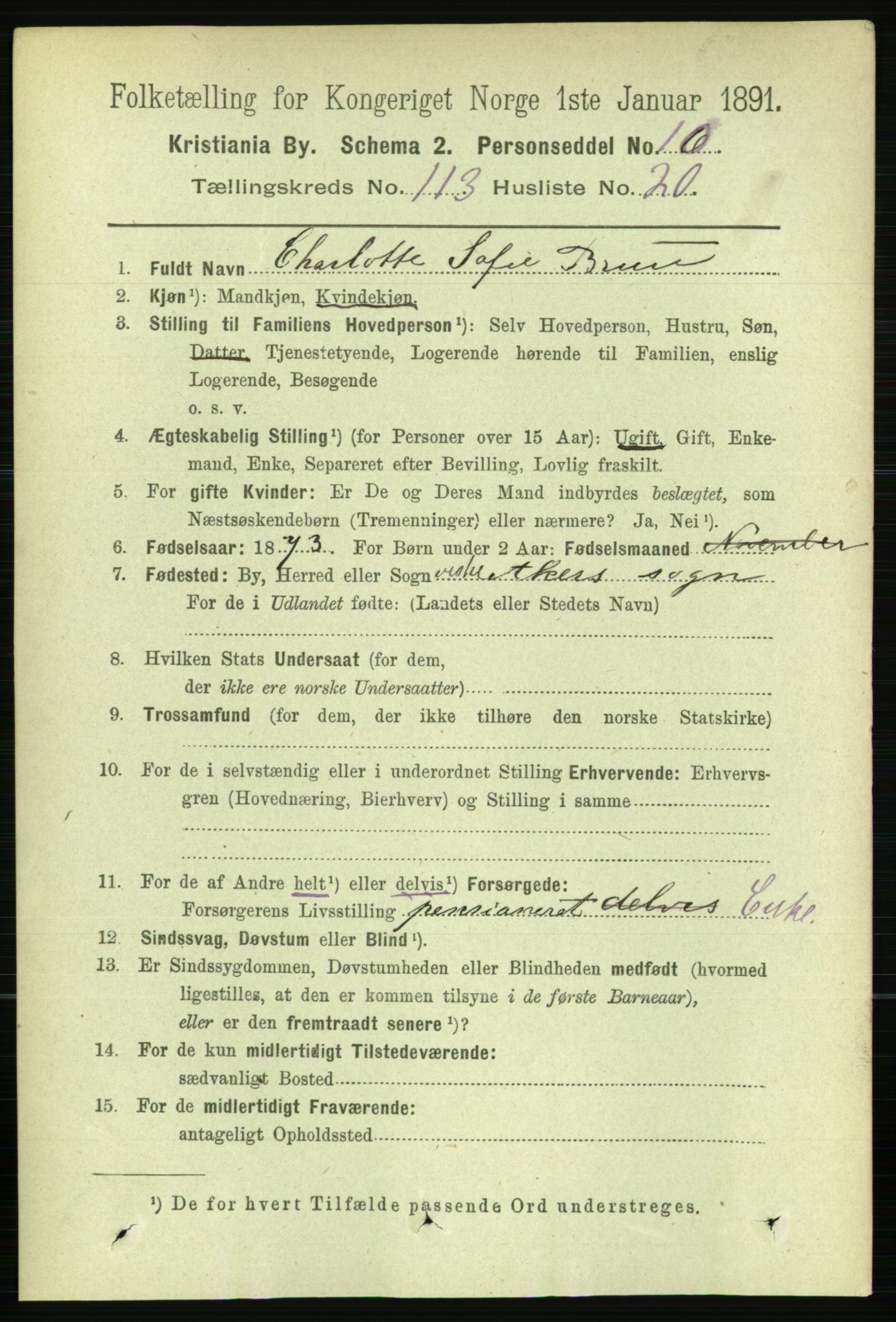 RA, 1891 census for 0301 Kristiania, 1891, p. 60620