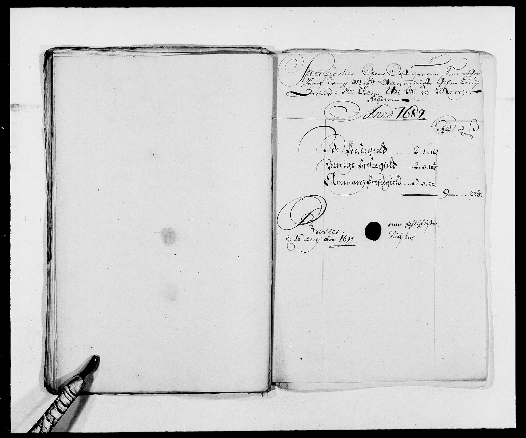 Rentekammeret inntil 1814, Reviderte regnskaper, Fogderegnskap, AV/RA-EA-4092/R01/L0008: Fogderegnskap Idd og Marker, 1689, p. 85