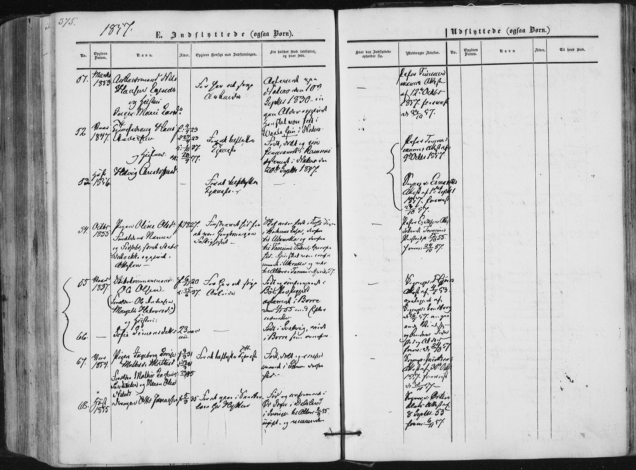 Tønsberg kirkebøker, AV/SAKO-A-330/F/Fa/L0008: Parish register (official) no. I 8, 1855-1864, p. 375