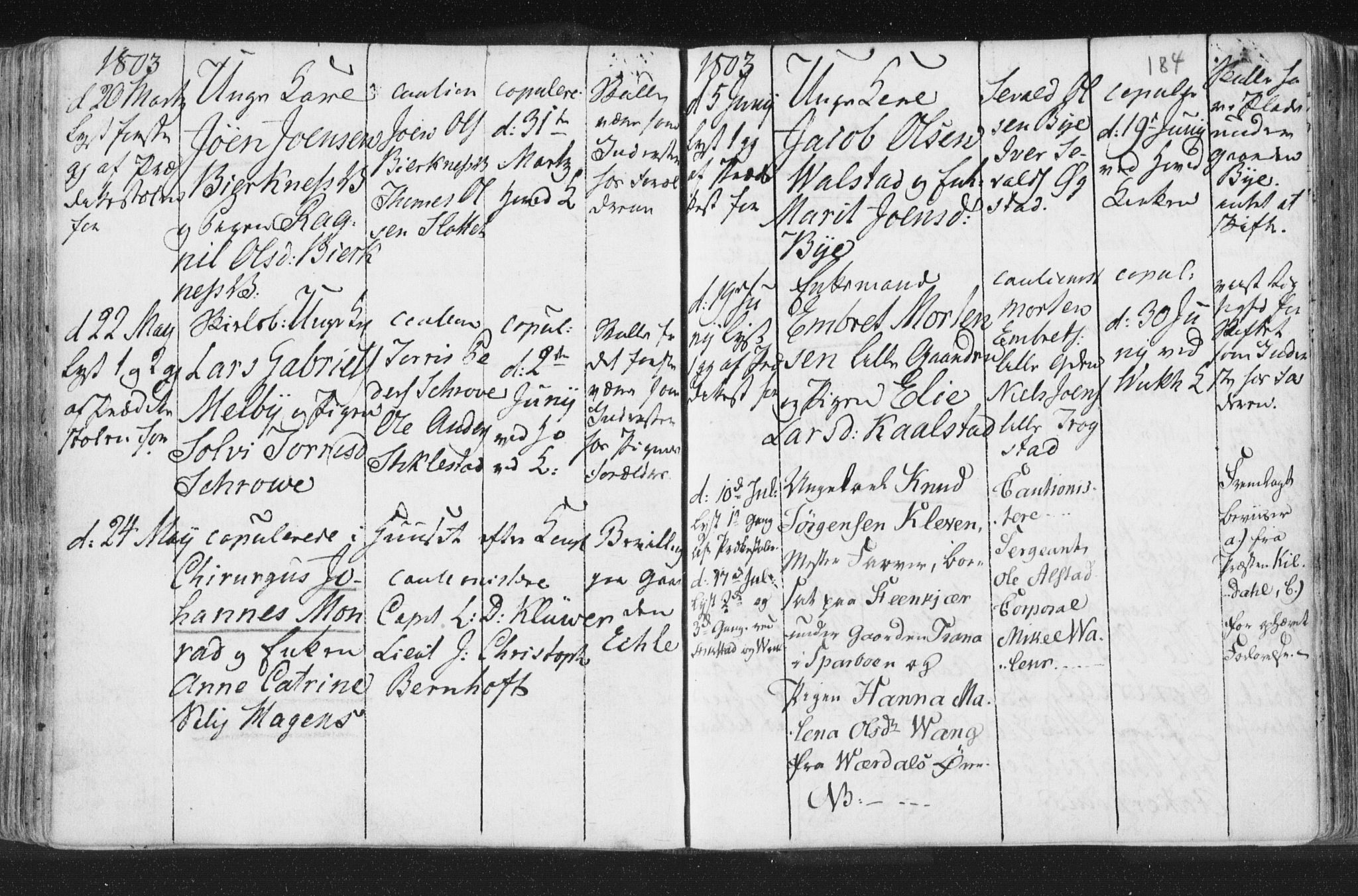 Ministerialprotokoller, klokkerbøker og fødselsregistre - Nord-Trøndelag, SAT/A-1458/723/L0232: Parish register (official) no. 723A03, 1781-1804, p. 184