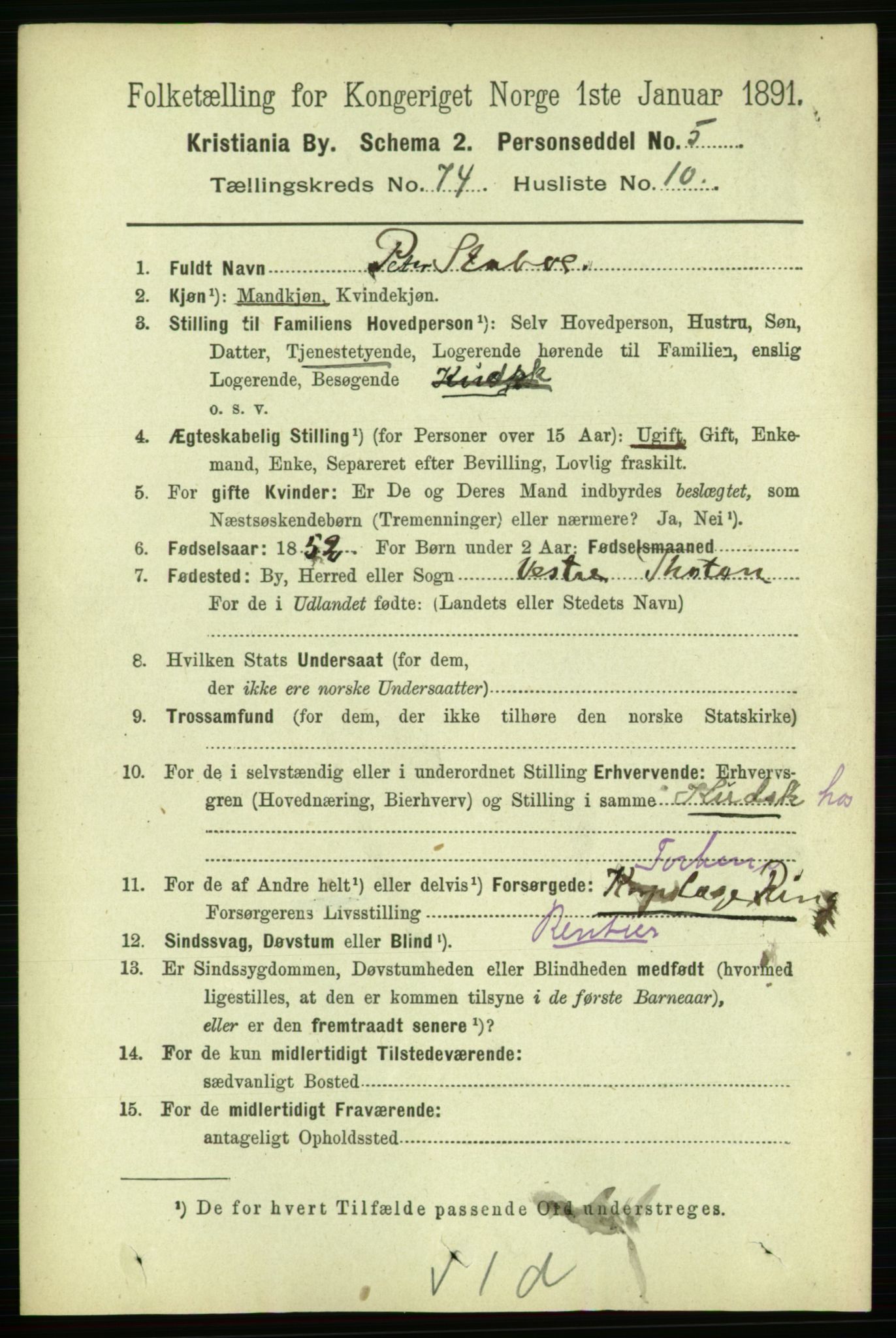 RA, 1891 census for 0301 Kristiania, 1891, p. 39747