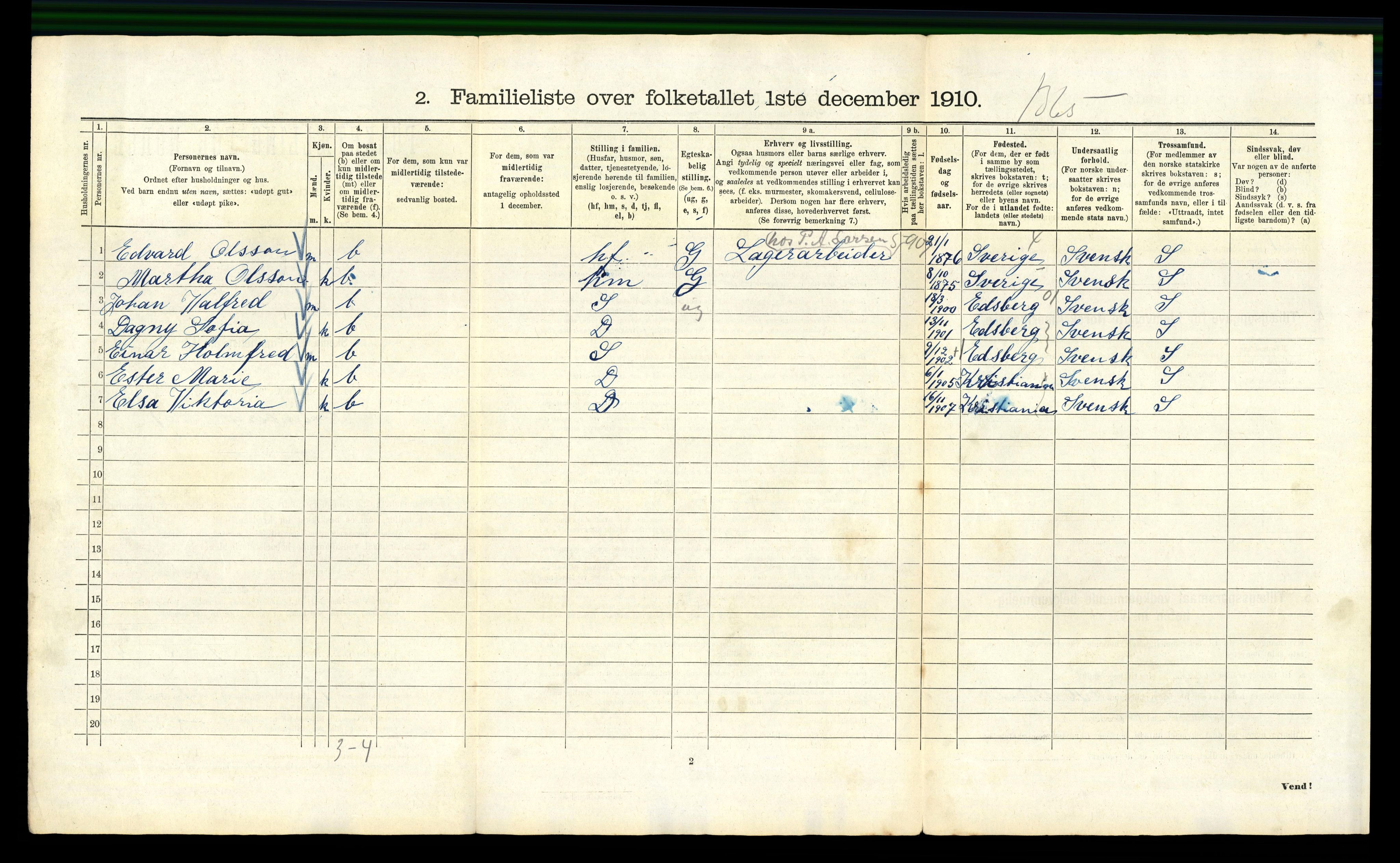 RA, 1910 census for Kristiania, 1910, p. 93654