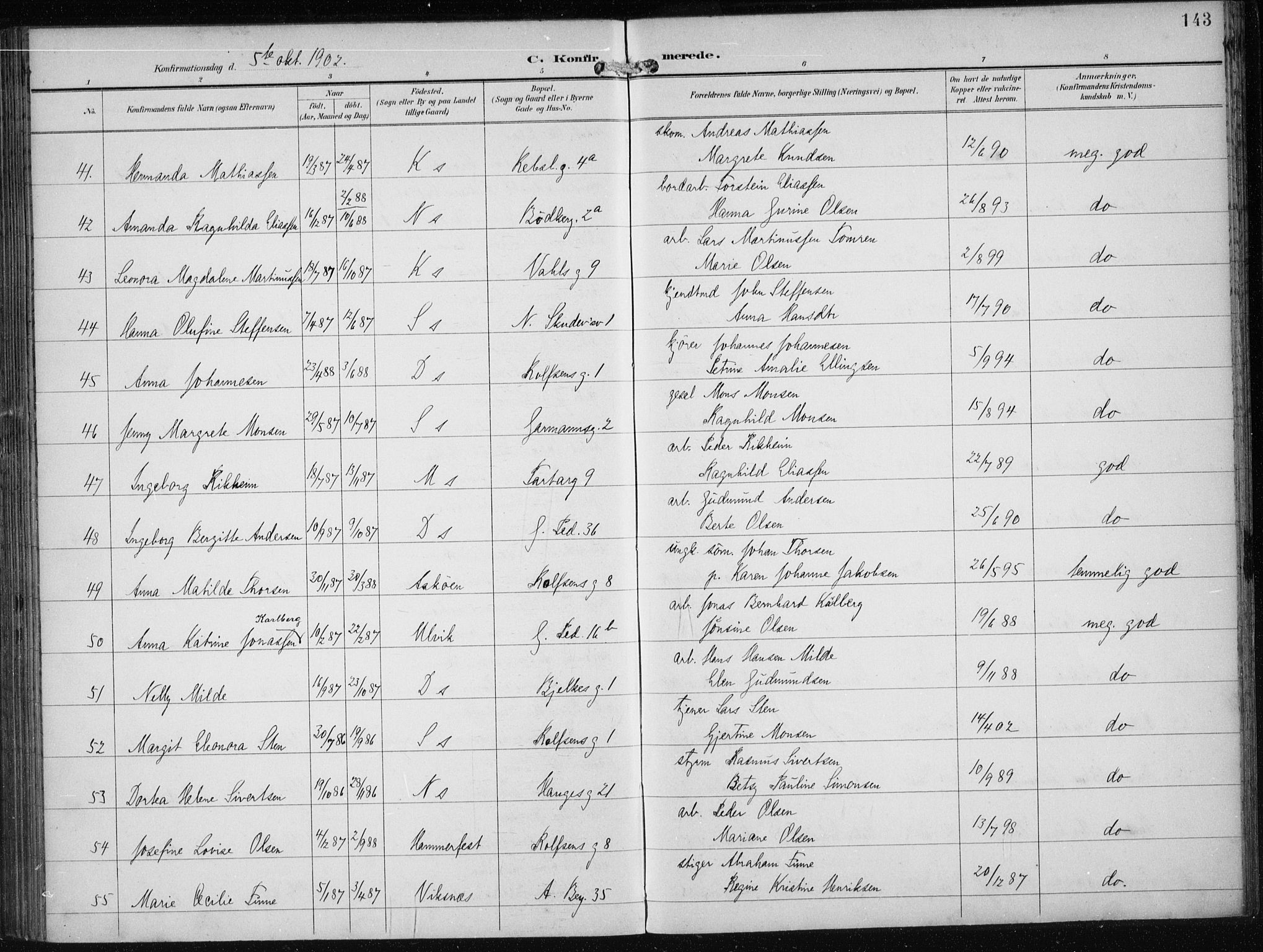 Sandviken Sokneprestembete, AV/SAB-A-77601/H/Ha/L0010: Parish register (official) no. C 1, 1895-1905, p. 143