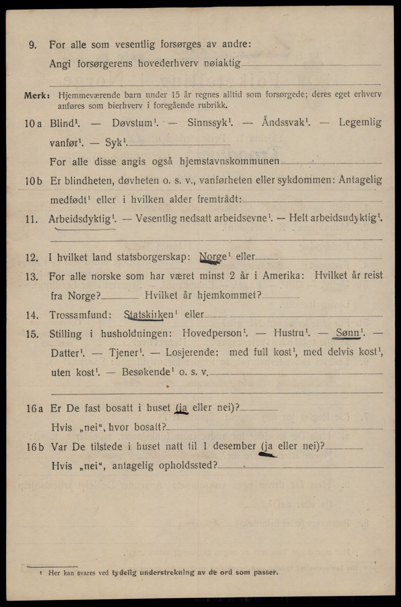 SAT, 1920 census for Trondheim, 1920, p. 62409