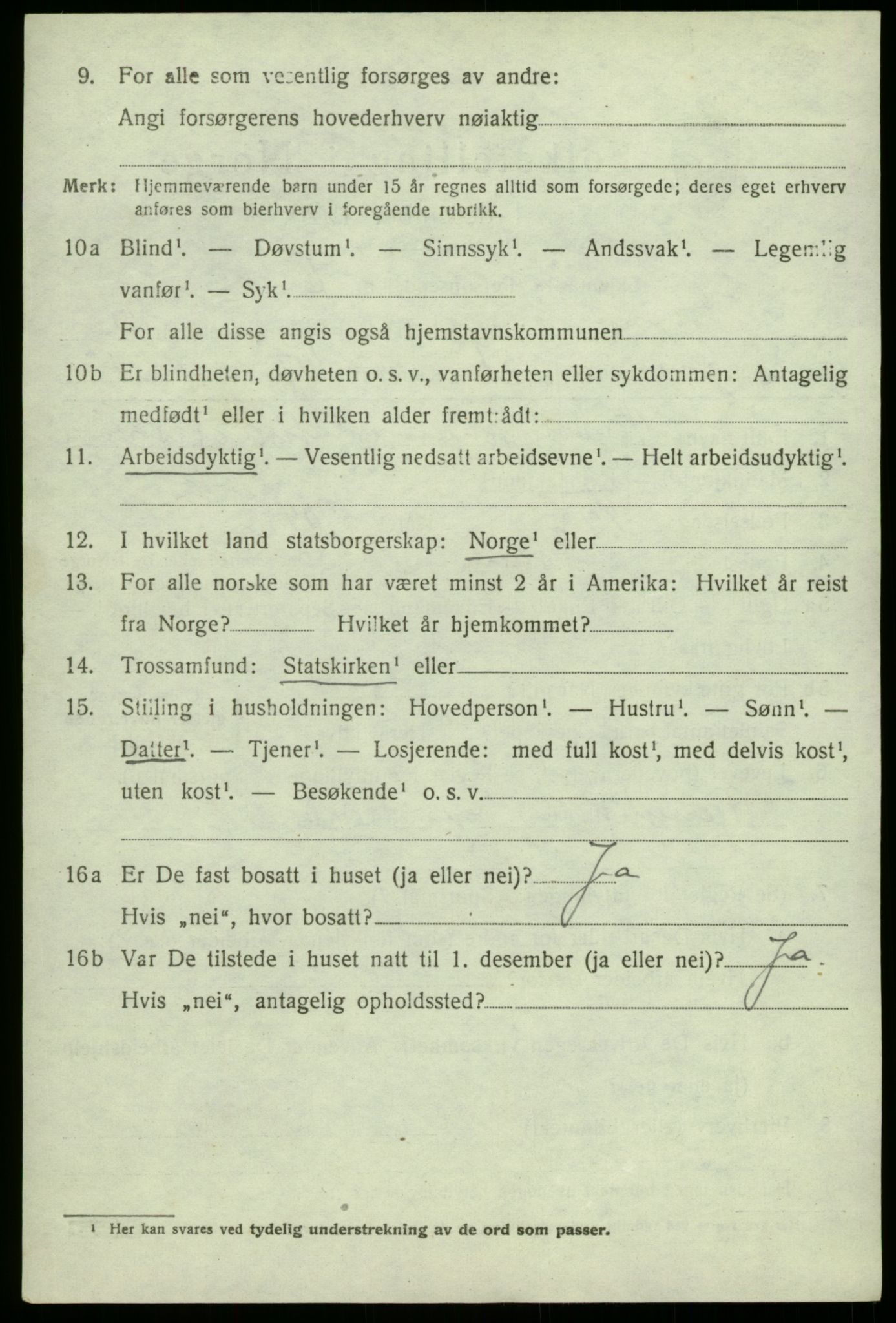 SAB, 1920 census for Granvin, 1920, p. 1157