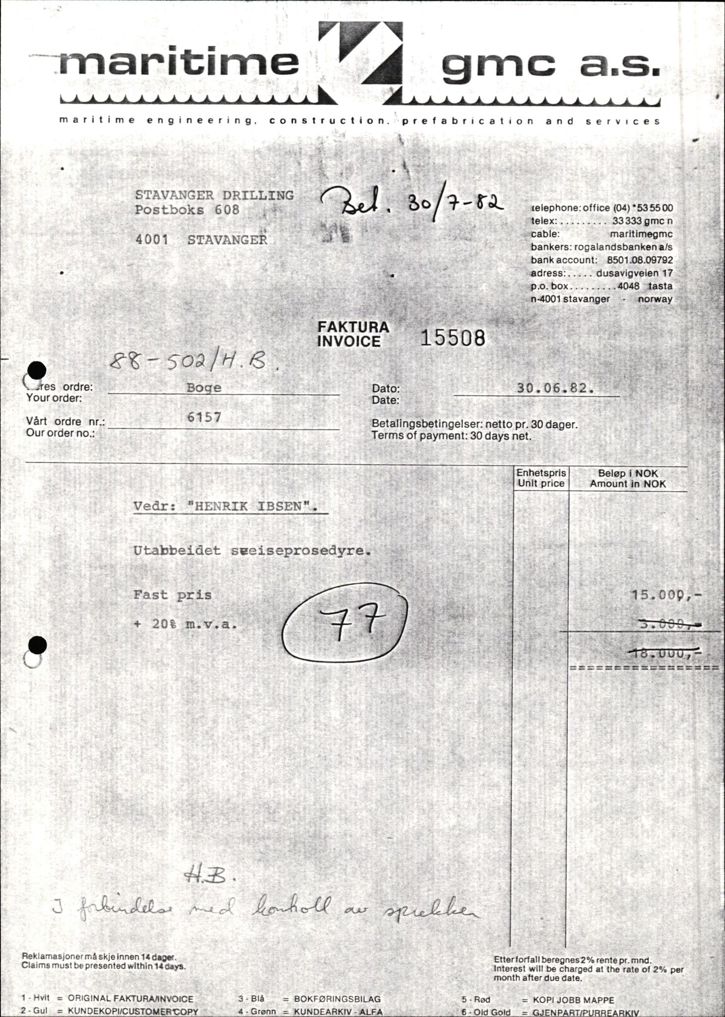 Pa 1503 - Stavanger Drilling AS, AV/SAST-A-101906/2/E/Ec/Eca/L0010: Forsikring, 1976-1983