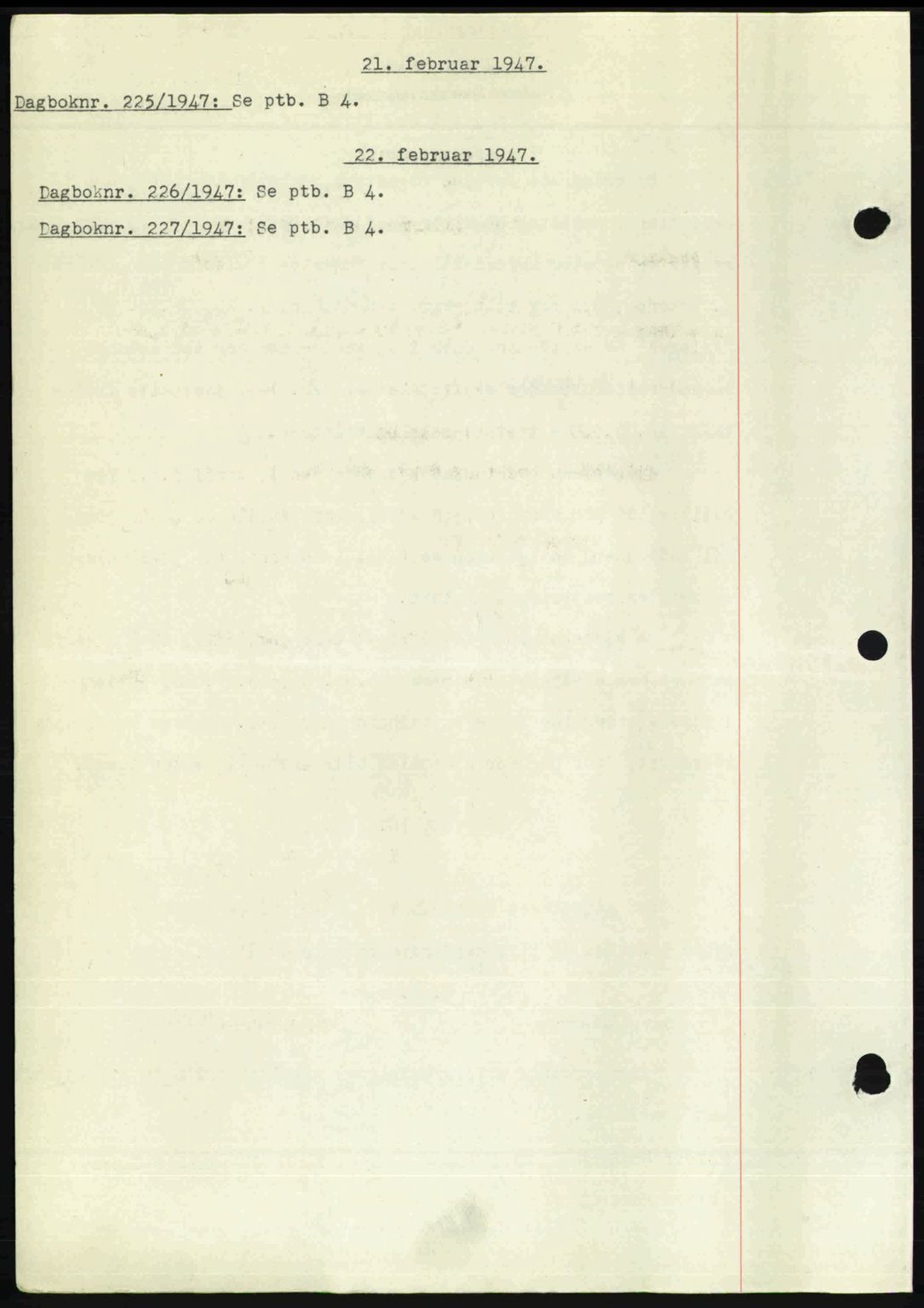 Nedenes sorenskriveri, SAK/1221-0006/G/Gb/Gba/L0056: Mortgage book no. A8, 1946-1947, Diary no: : 225/1947