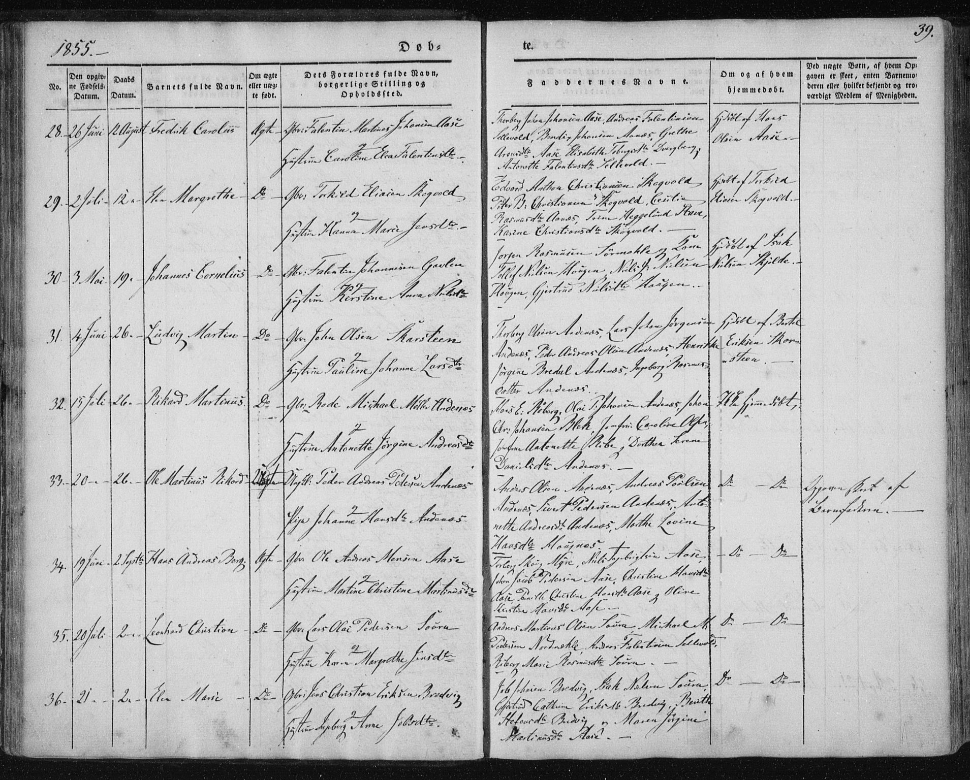 Ministerialprotokoller, klokkerbøker og fødselsregistre - Nordland, AV/SAT-A-1459/897/L1396: Parish register (official) no. 897A04, 1842-1866, p. 39