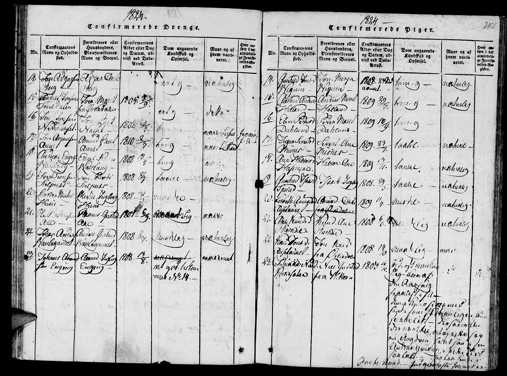 Ministerialprotokoller, klokkerbøker og fødselsregistre - Sør-Trøndelag, SAT/A-1456/630/L0491: Parish register (official) no. 630A04, 1818-1830, p. 247