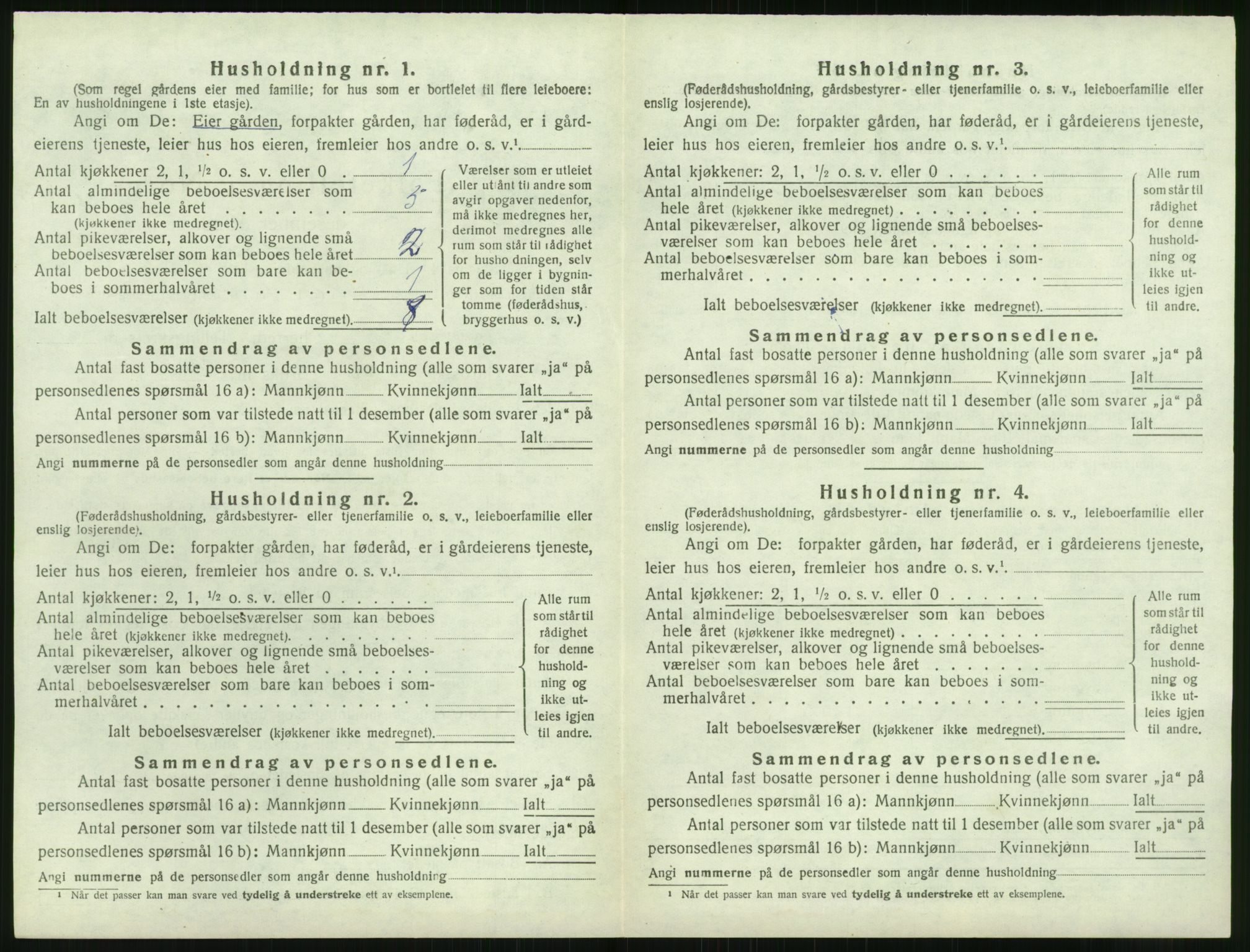 SAK, 1920 census for Dypvåg, 1920, p. 288