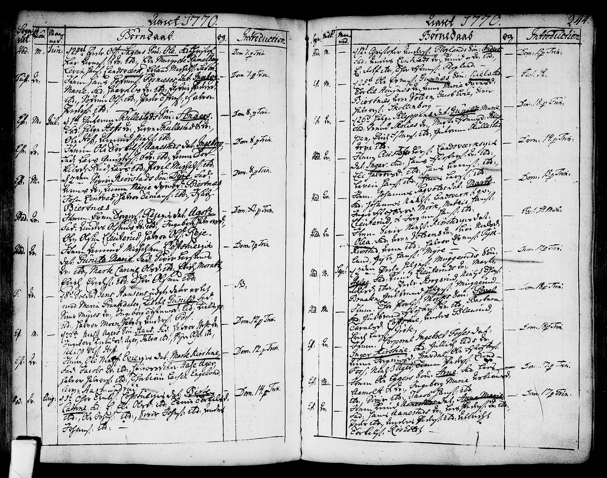 Sandsvær kirkebøker, SAKO/A-244/F/Fa/L0002a: Parish register (official) no. I 2, 1725-1809, p. 244