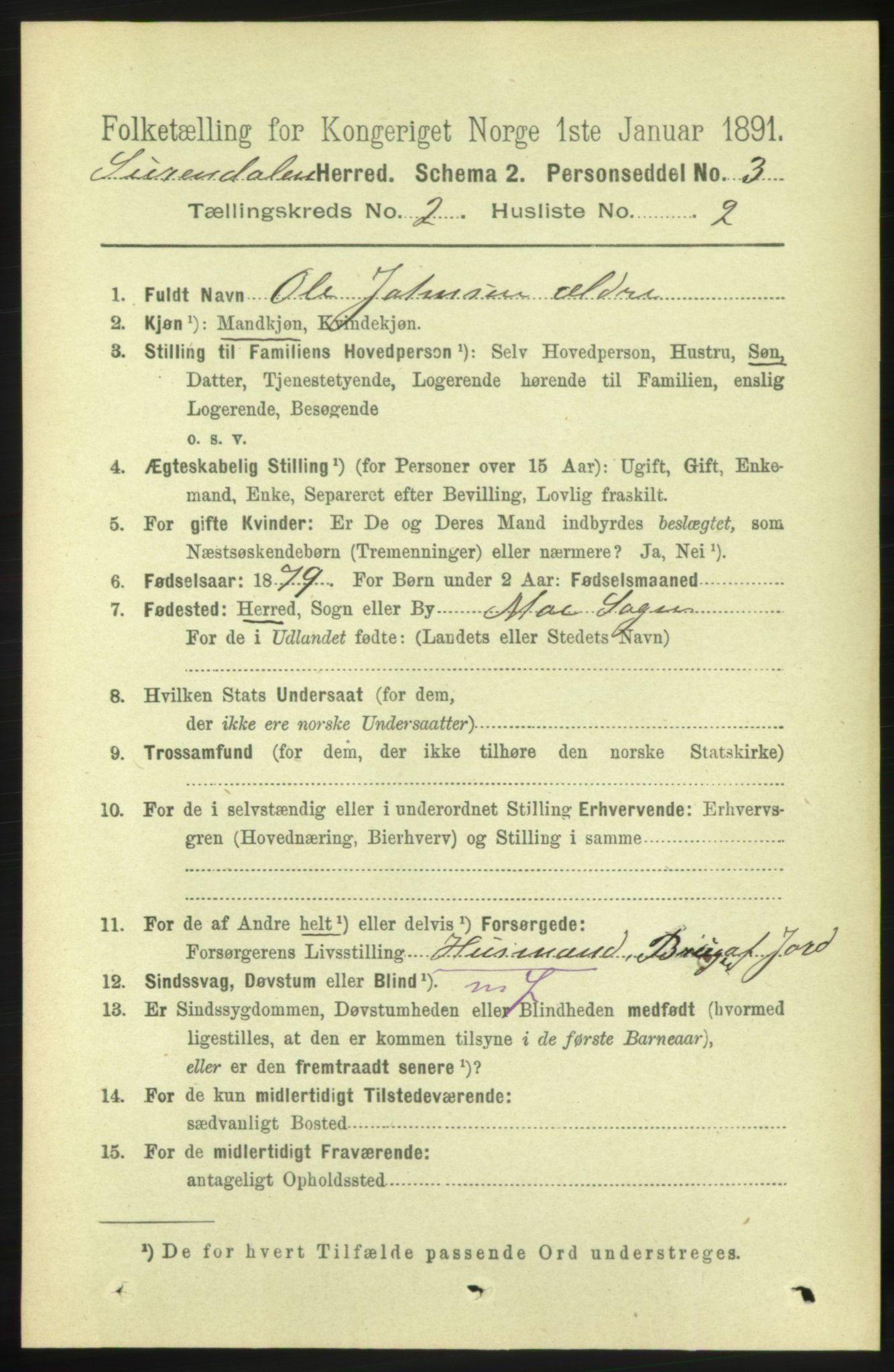 RA, 1891 census for 1566 Surnadal, 1891, p. 518