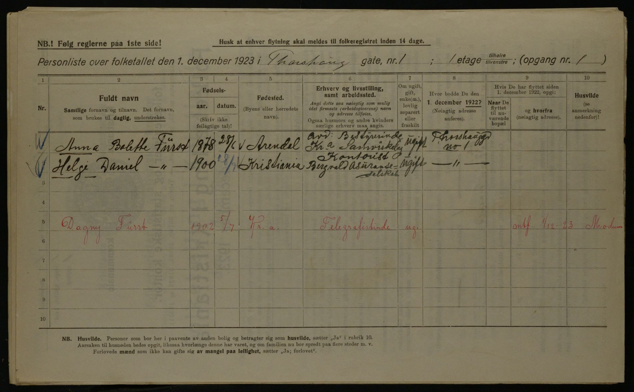 OBA, Municipal Census 1923 for Kristiania, 1923, p. 126168