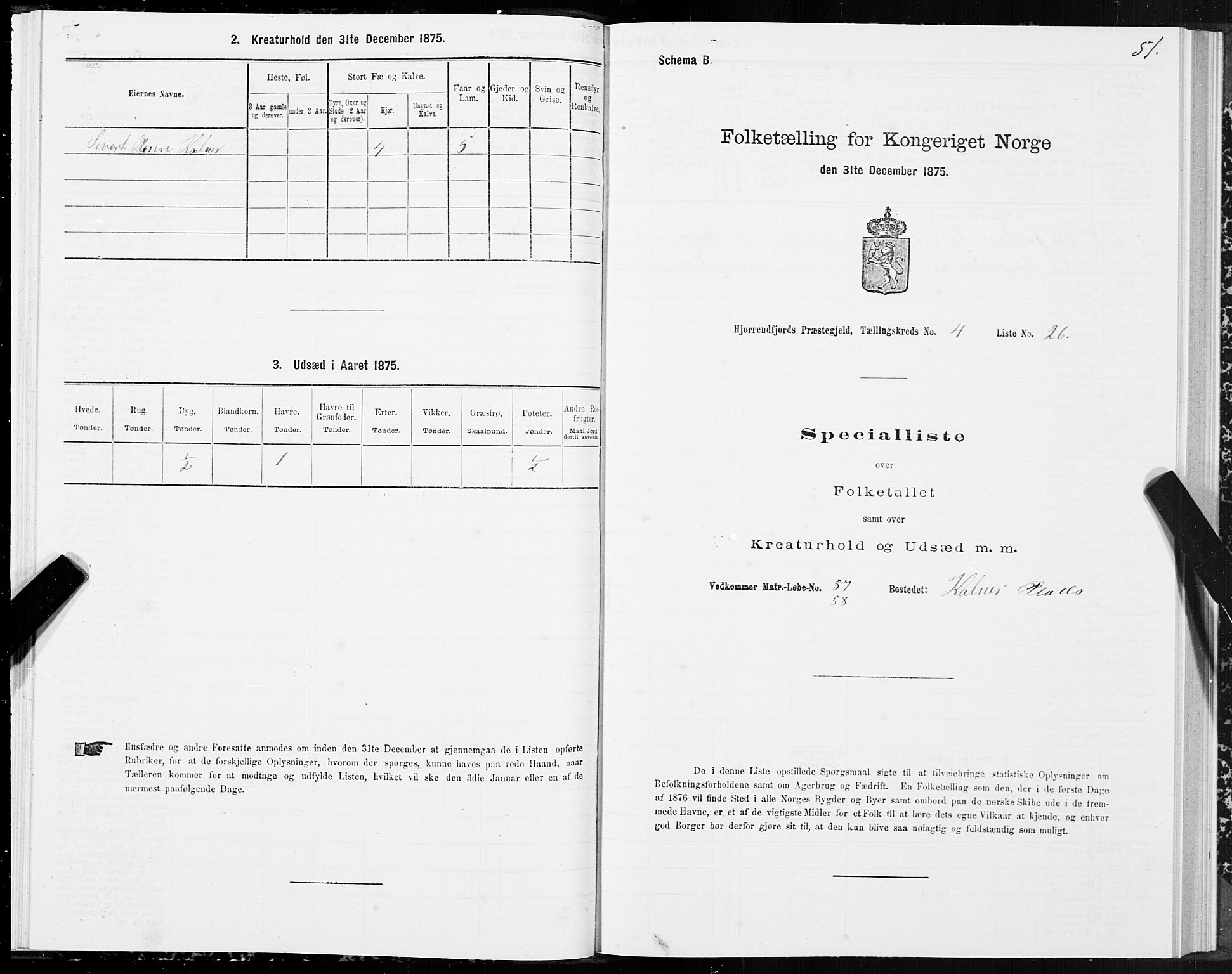 SAT, 1875 census for 1522P Hjørundfjord, 1875, p. 2051