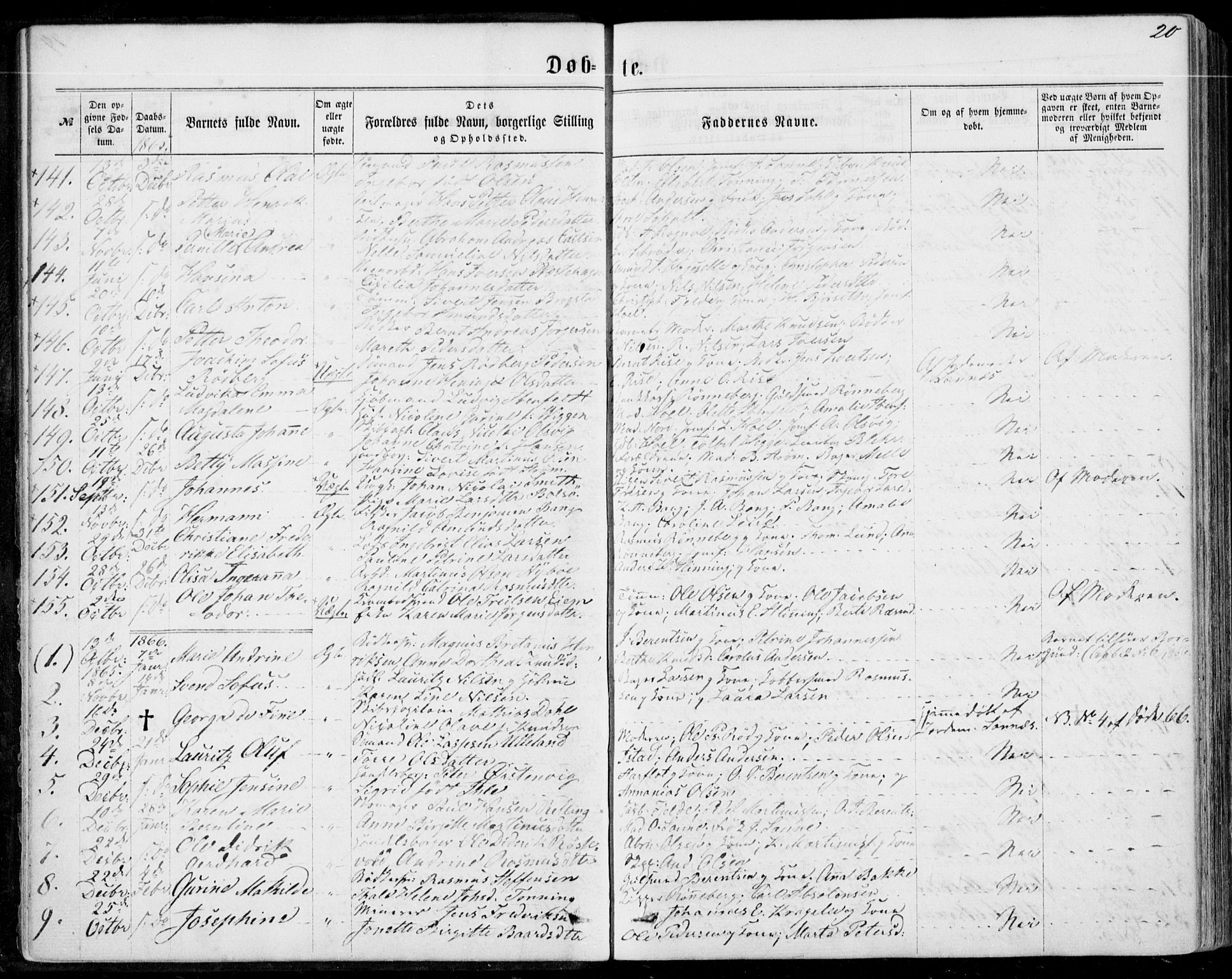 Ministerialprotokoller, klokkerbøker og fødselsregistre - Møre og Romsdal, AV/SAT-A-1454/529/L0452: Parish register (official) no. 529A02, 1864-1871, p. 20